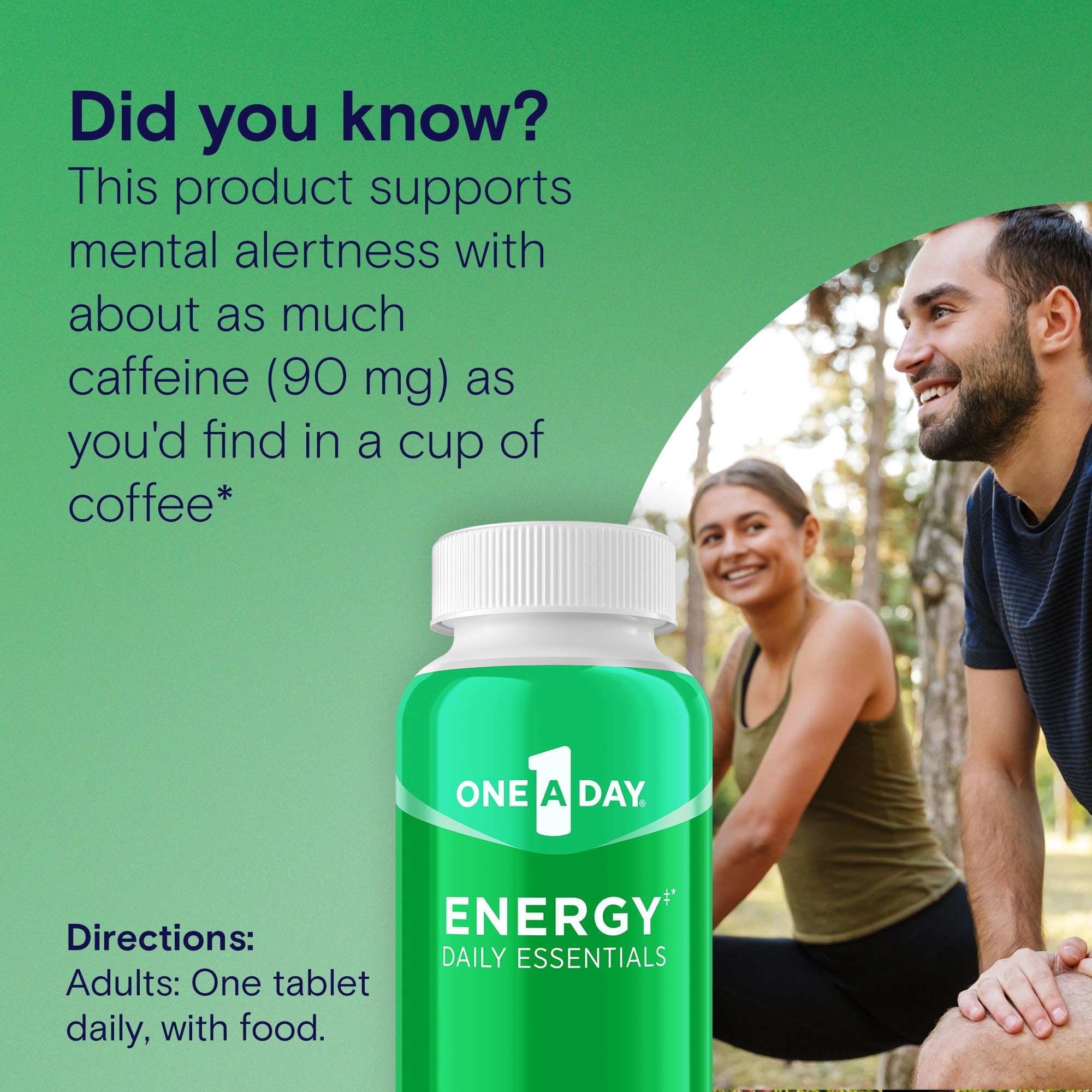 One A Day Energy Daily Essentials Multivitamin, Energy Supplement to Support Mental Alertness and Immune Health with Vitamins A C, D, E, Zinc and Caffeine, 120 Count ONE A DAY buy supplements canada