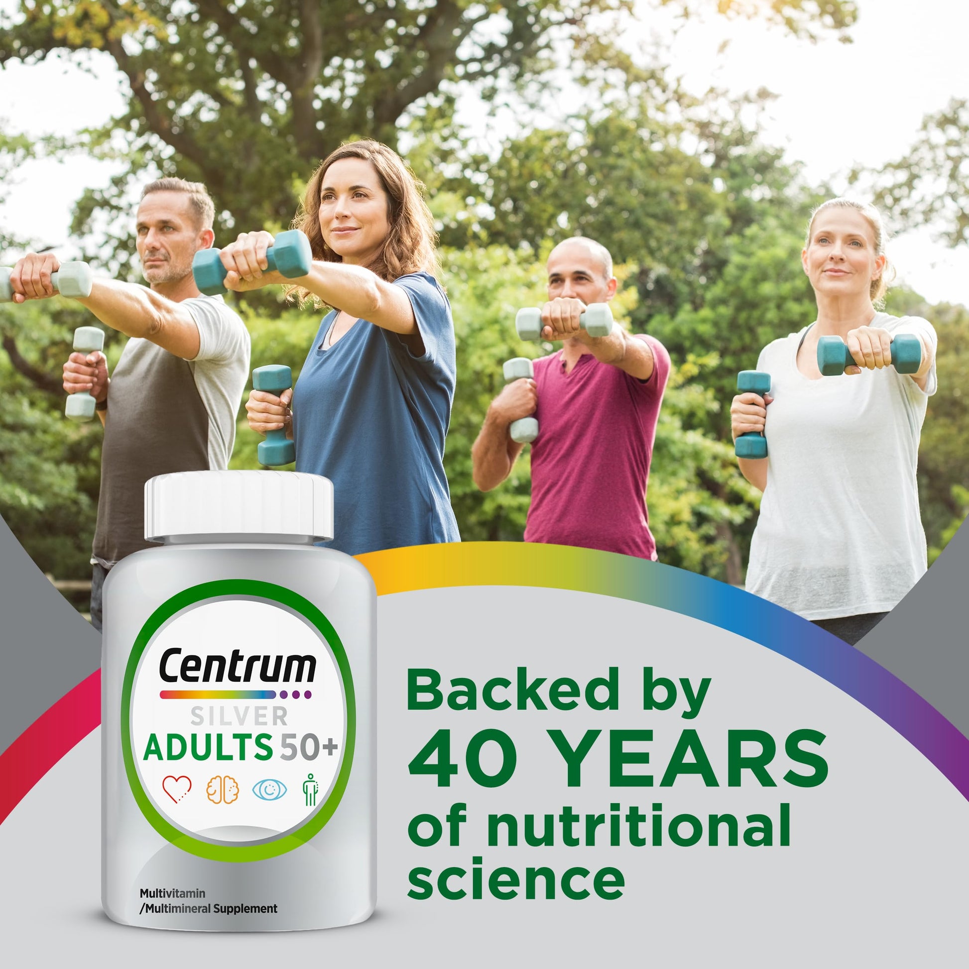 Centrum Silver Multivitamin for Adults 50 Plus, Multivitamin/Multimineral Supplement, Vitamin D3, B Vitamins, Gluten Free, Non-GMO Ingredients Centrum buy supplements canada