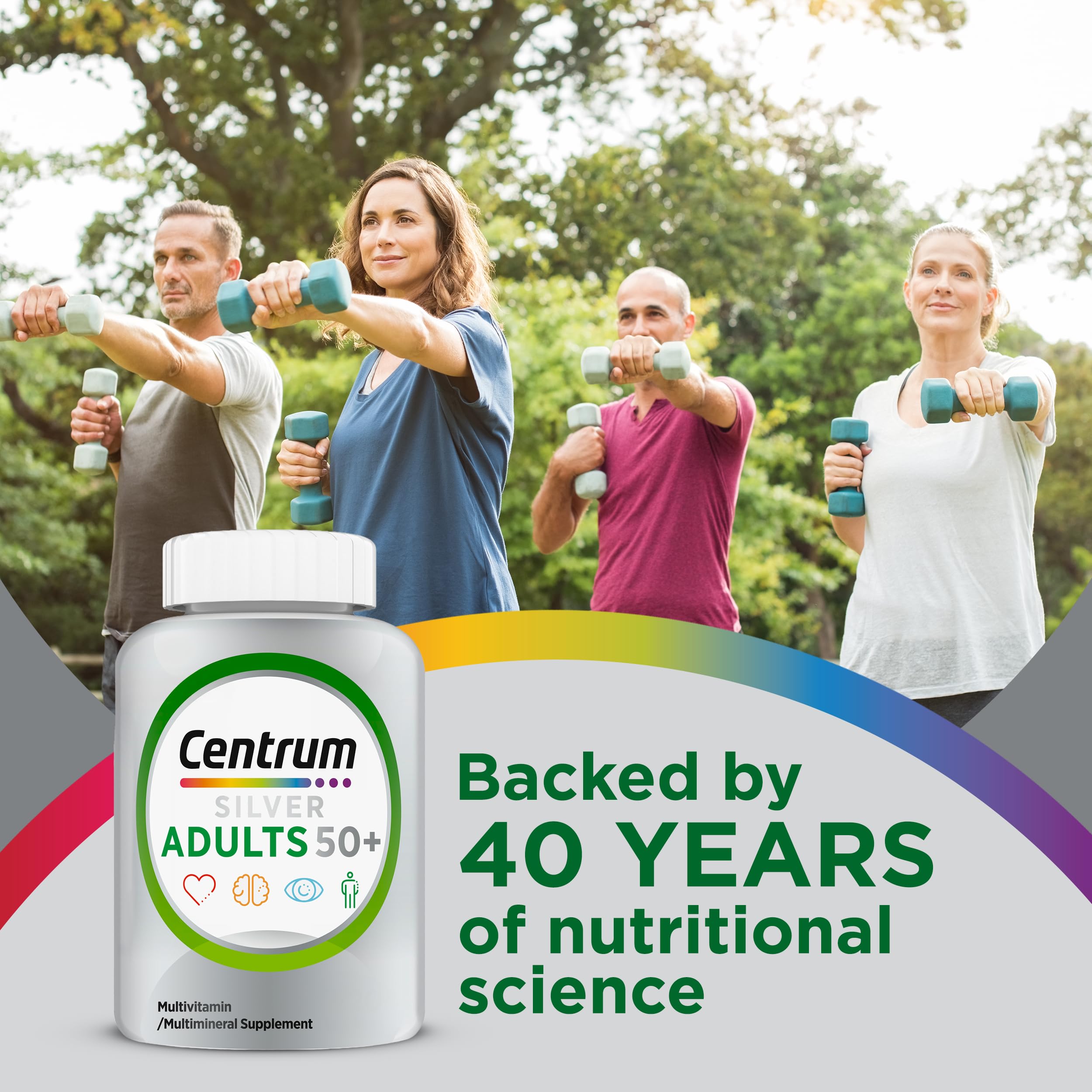 Centrum Silver Multivitamin for Adults 50 Plus, Multivitamin/Multimineral Supplement, Vitamin D3, B Vitamins, Gluten Free, Non-GMO Ingredients Centrum buy supplements canada