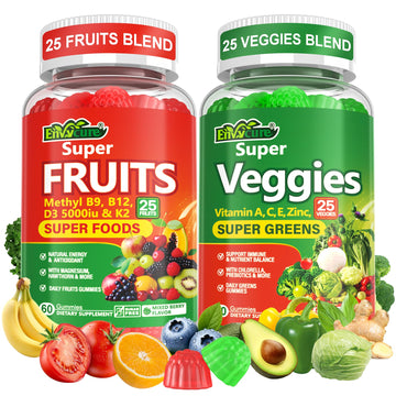 Super Greens Gummies, Daily Green Superfood Supplement w/Spirulina, Chlorella, Mushrooms, Probiotics, Multivitamins, 50+ Super Greens & Veggies Gummies to Boost Immunity, Energy & Gut Health, 120cts EnvyCure buy supplements canada