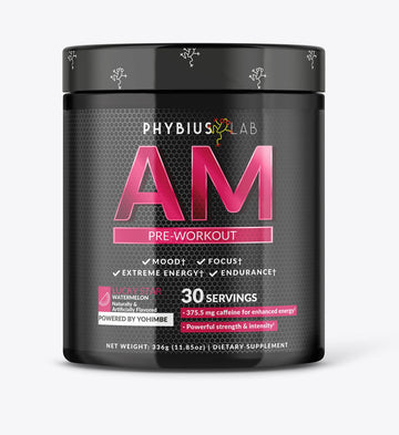 PHYBIUS Lab AM Pre-Workout (Sour Watermelon) Focus, Strength, Powder, 30 Servings PHYBIUS Lab buy supplements canada