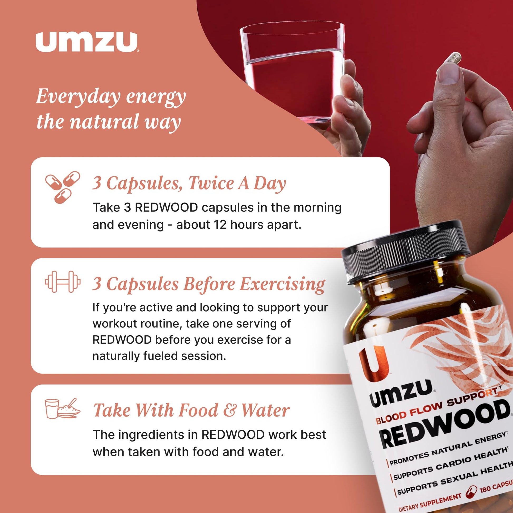 UMZU Redwood Nitric Oxide Booster, (30 Day Supply) – Vitamin C, Garlic & Horse Chestnut – Healthy Circulation & Endurance – Daily Cardiovascular Support Nitric Oxide UMZU buy supplements canada