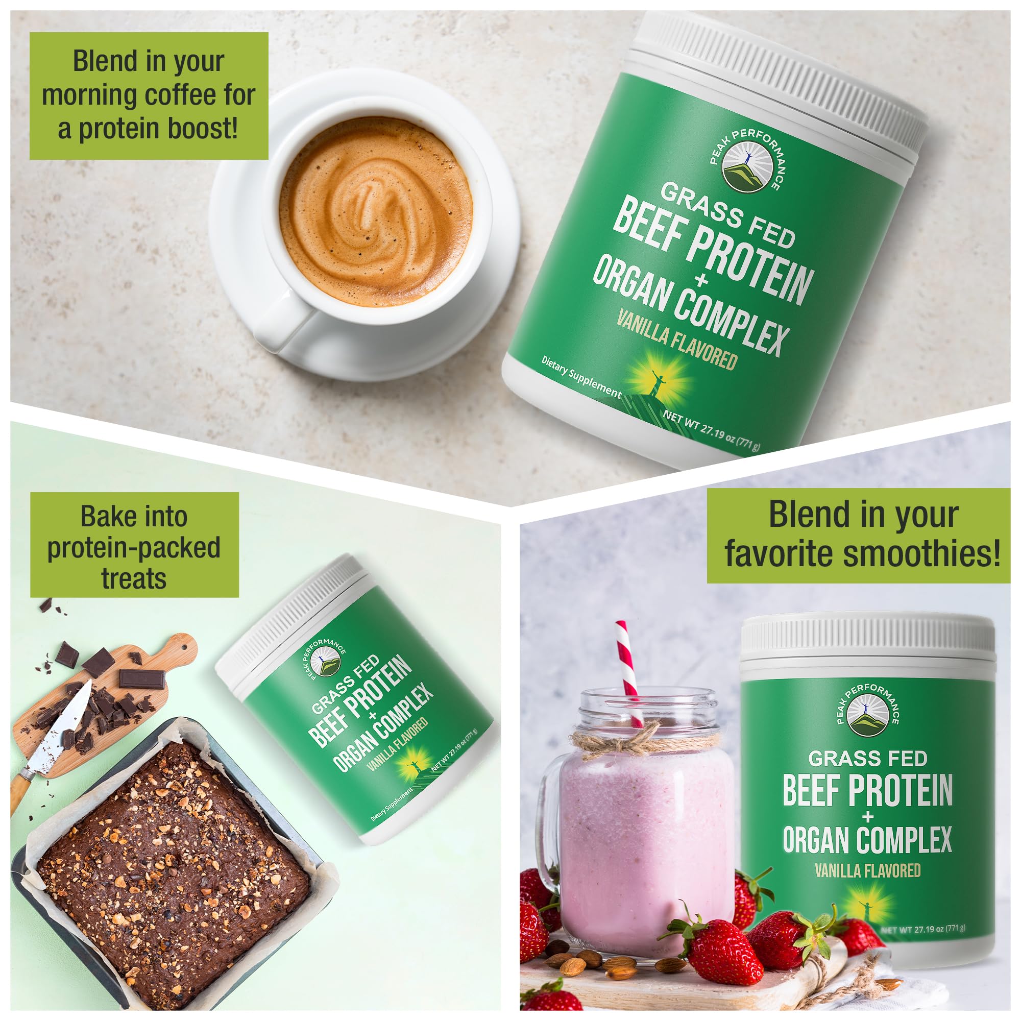 Grass Fed Beef Protein Powder + Organ Complex. Lactose Free Great Tasting Beef Protein Isolate. Animal Based Non Dairy No Whey Paleo Carnivore Supplement for Muscle Building. Vanilla Flavor Peak Performance buy supplements canada