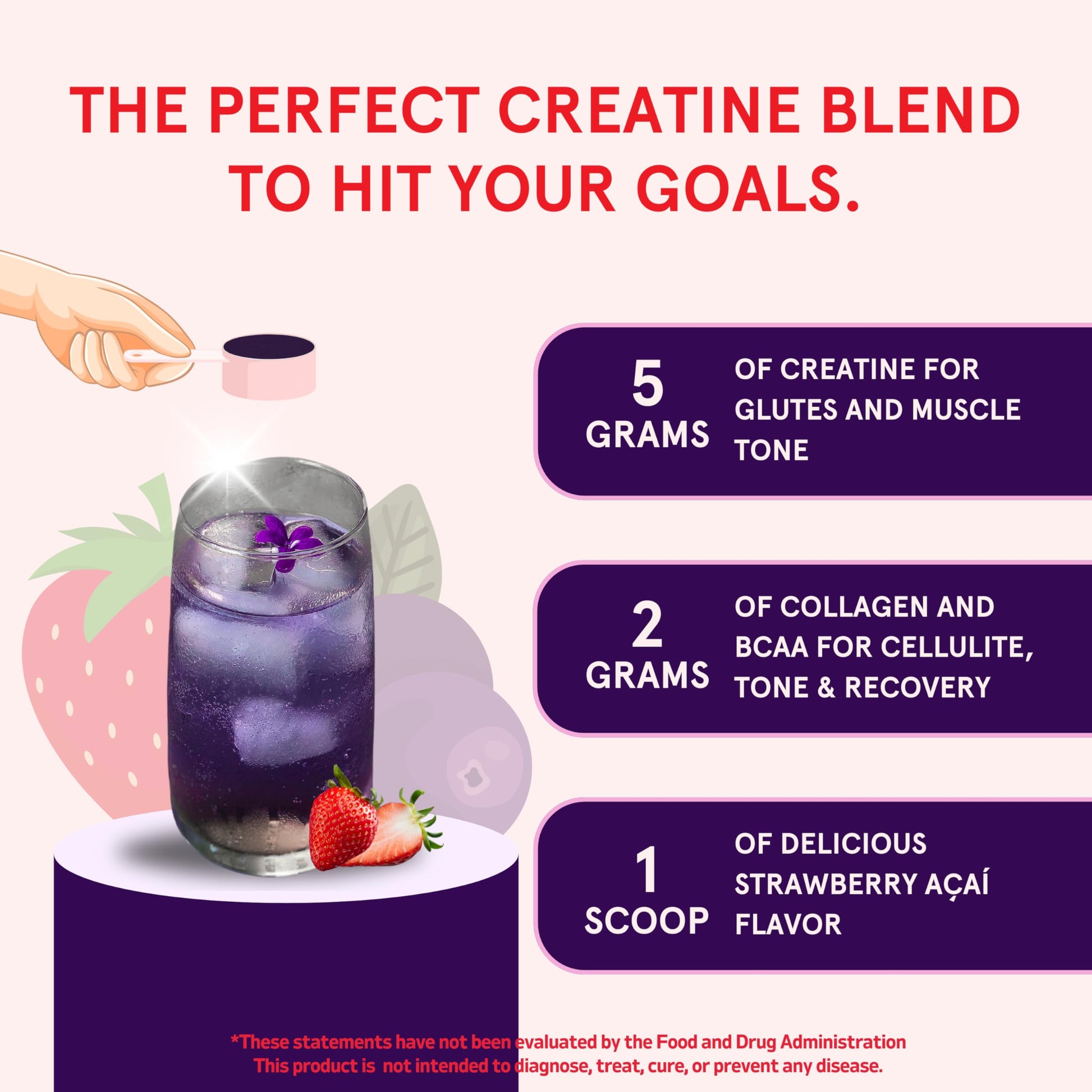 Peach Perfect Creatine Blend for Women – Micronized Creatine Monohydrate with BCAA & Collagen for Glute Strength Support – Strawberry Acai – 30 Servings Peach Perfect buy supplements canada