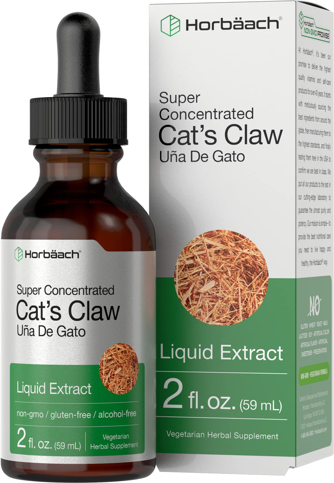 Cats Claw Herb Extract Tincture | 2 Fl Oz | Alcohol Free | Vegetarian, Non-GMO, Gluten Horbäach buy supplements canada