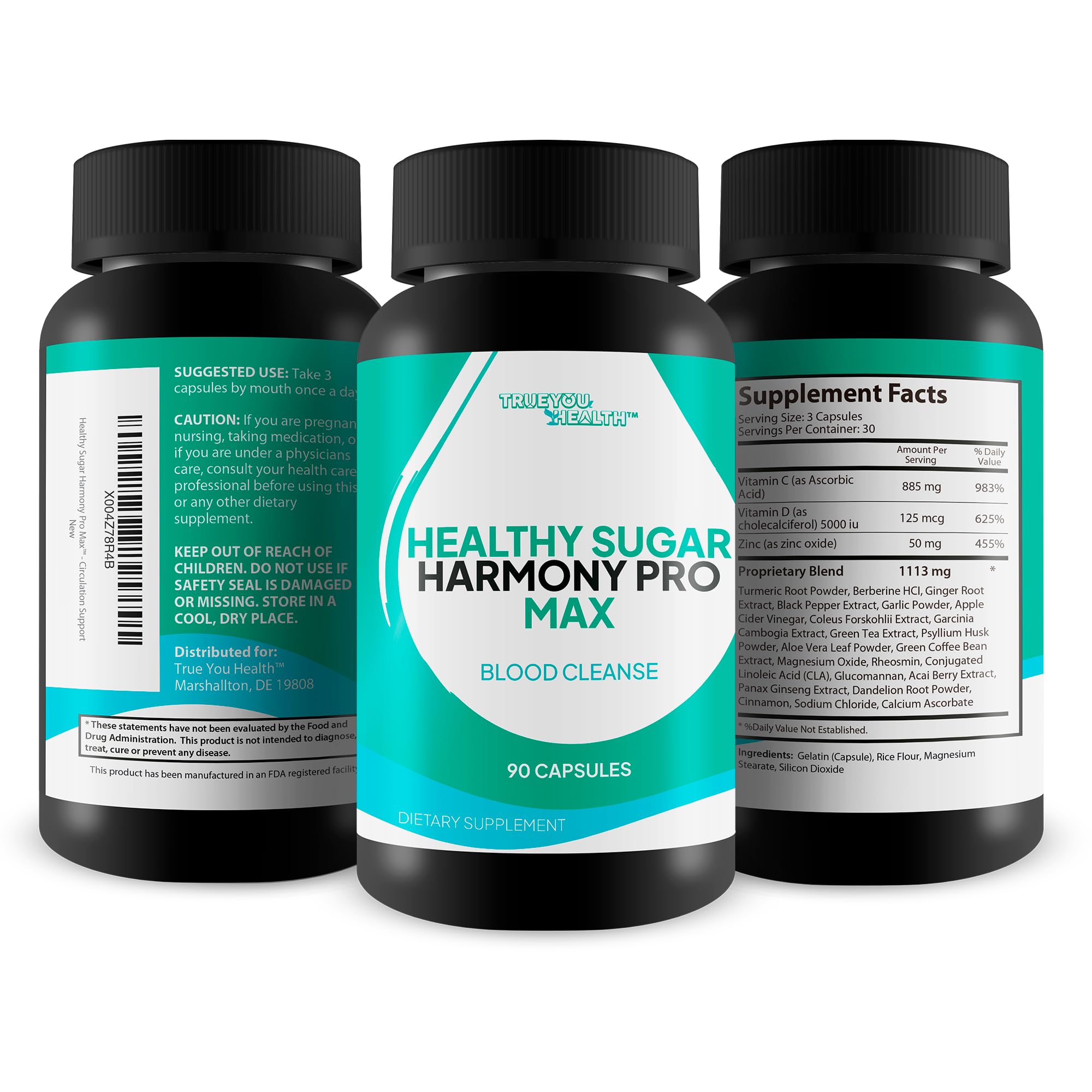 Healthy Sugar Harmony Pro Max - Our Best Blood Cleansing Formula - Support Healthy Sugar Balance & Immune Health with This Premium Blood Support Supplement - Bloodflow & Cardiovascular Support True You Health buy supplements canada
