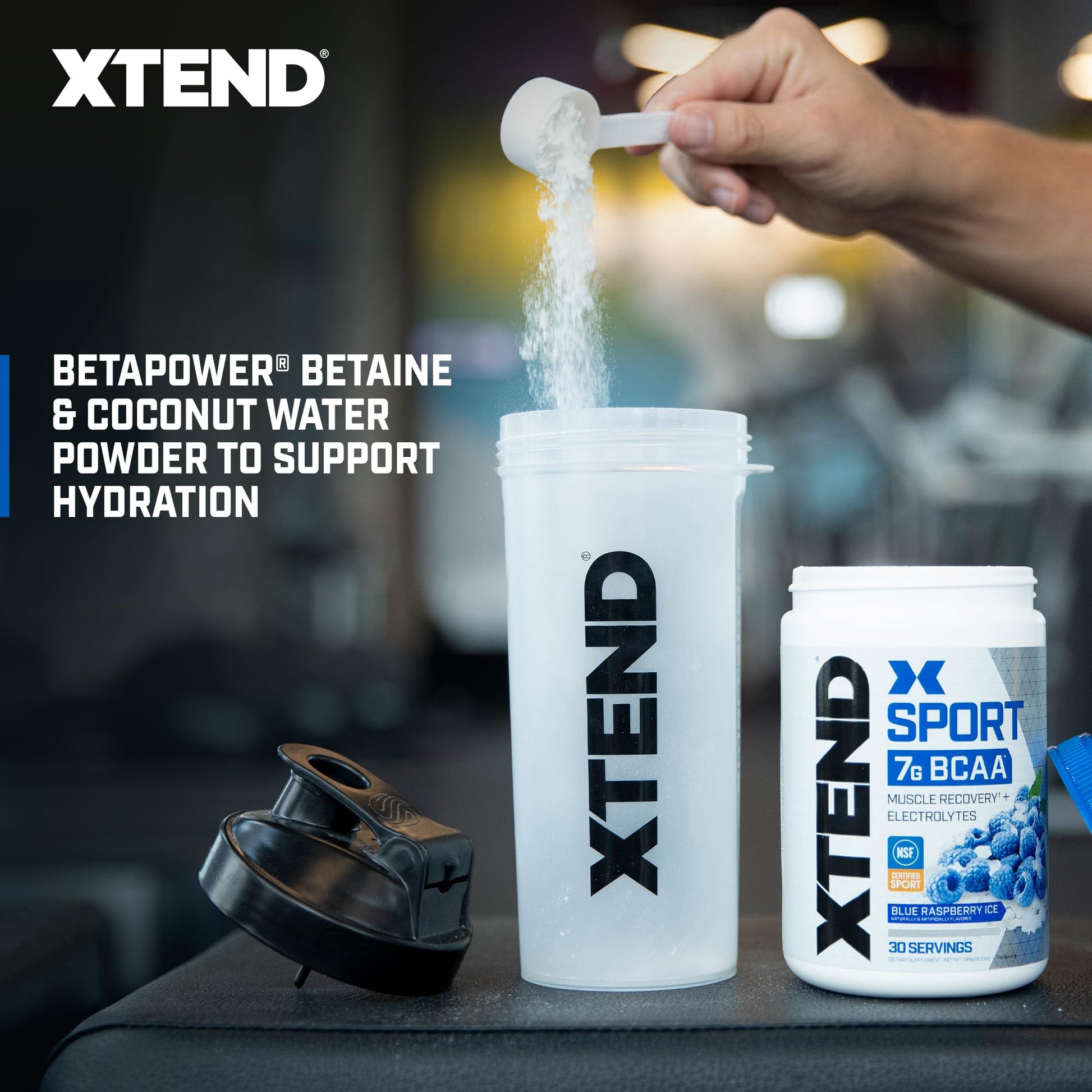 XTEND Sport BCAA Powder Blue Raspberry Ice - Electrolyte Powder for Recovery & Hydration with Amino Acids - 30 Servings Scivation buy supplements canada