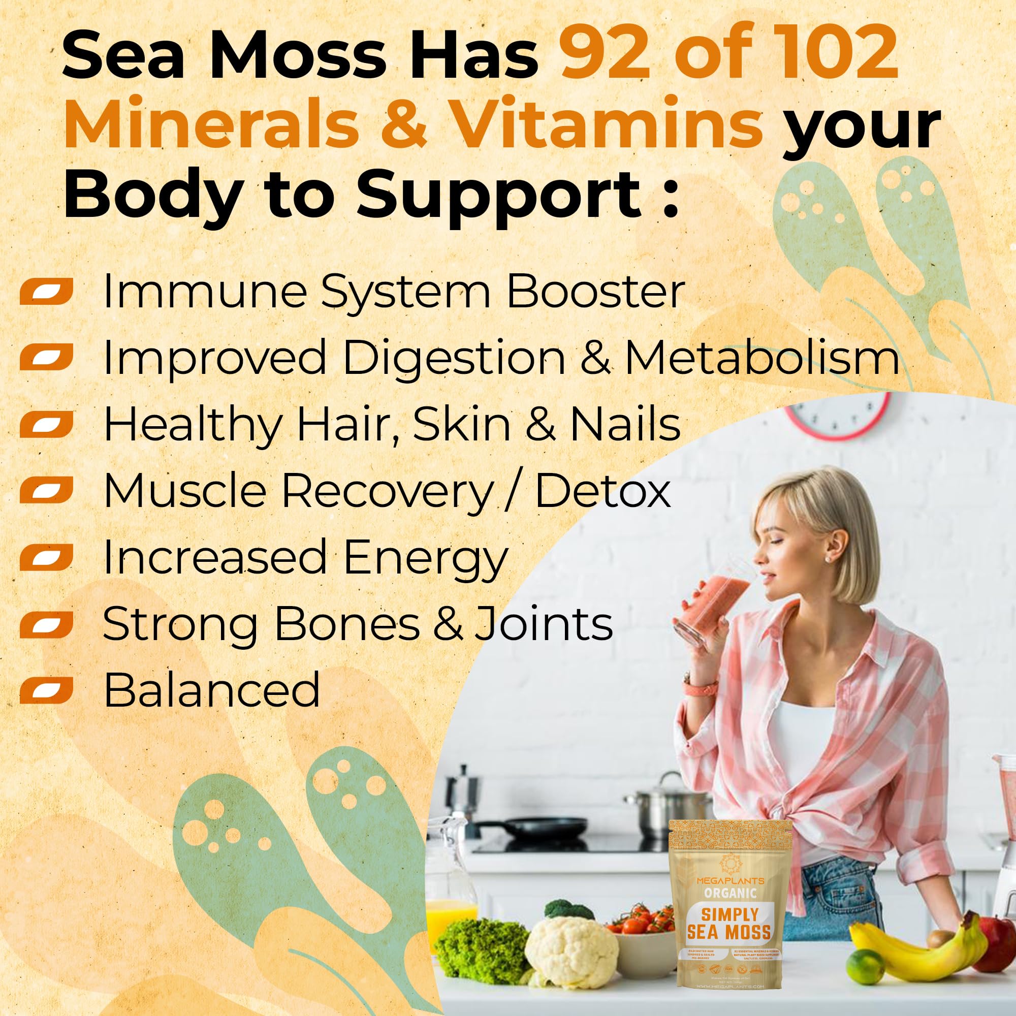 MEGAPLANTS Organic Sea Moss | Makes 228 Servings of Seamoss Gel | Pre-Washed MEGAPLANTS buy supplements canada