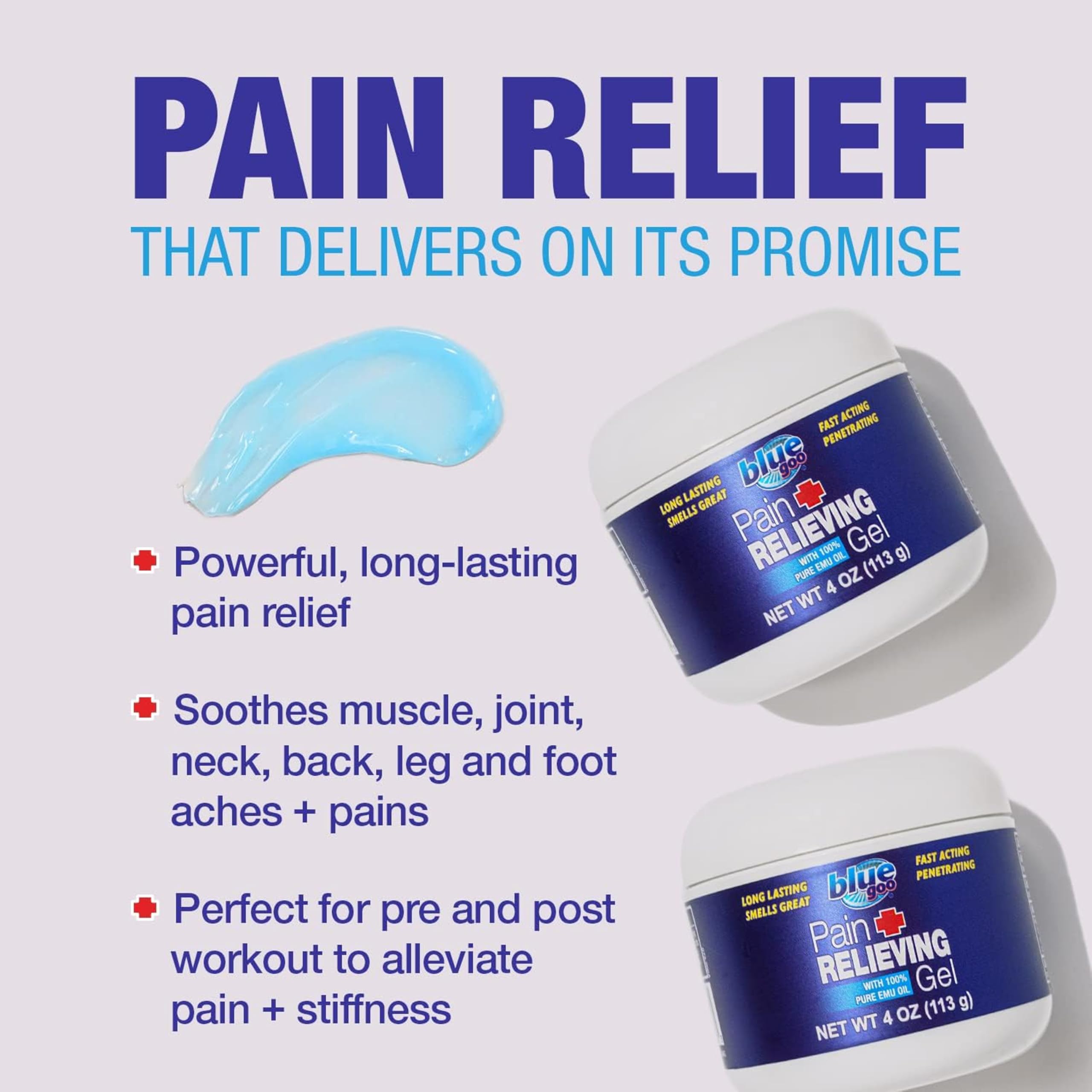 Blue Goo Pain Relieving Gel – Relief for Back, Neck, Muscle and Joint Pain, Fast-Acting Cooling and Soothing Relief with 100% Pure Emu Oil, 4 oz (1 Pack) Blue Goo buy supplements canada