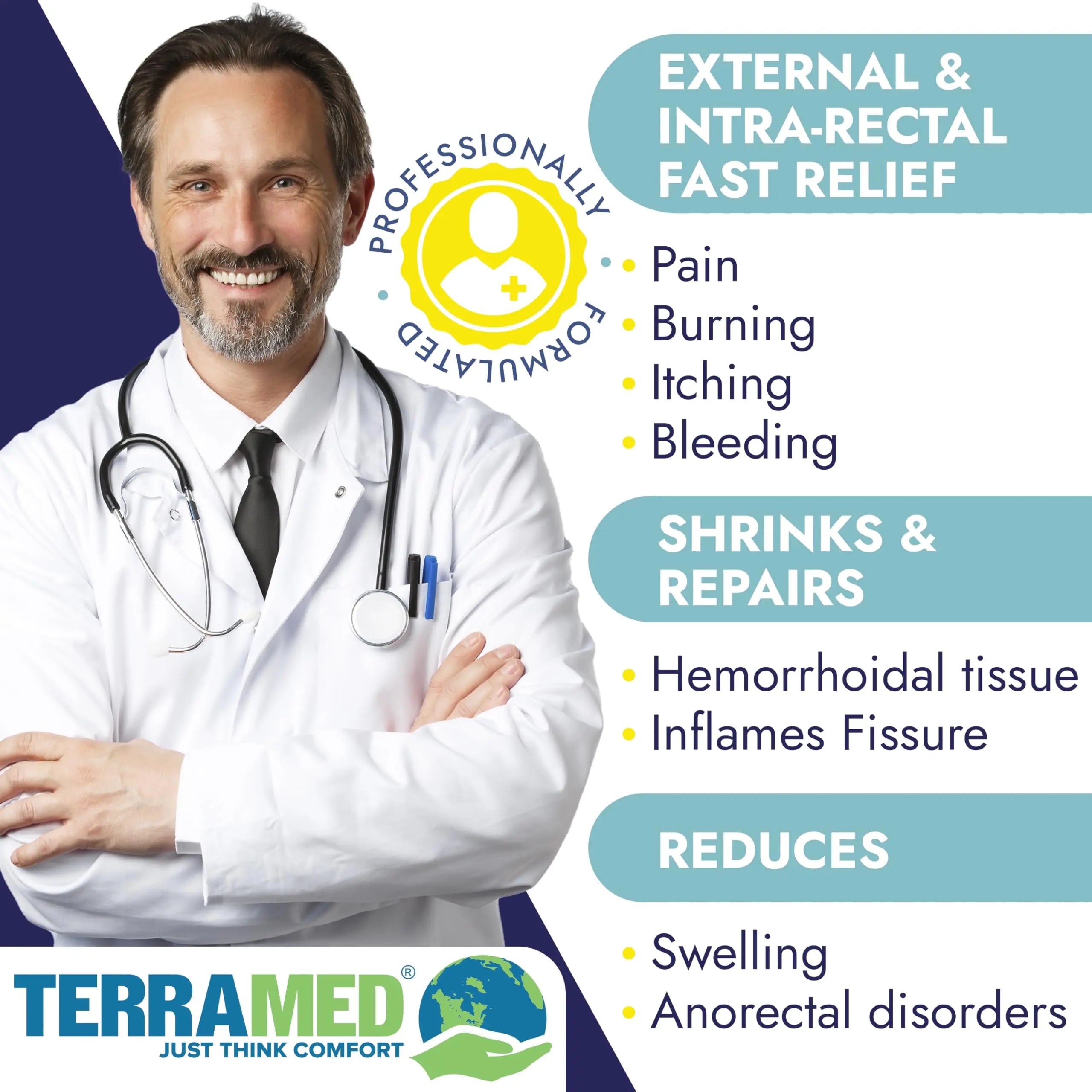 Hemorrhoid Treatment | Hemorrhoid Ointment | Hemorrhoid & Fissure Ointment | 7 Pre-Filled Applicators | Fast & Effective Relief | Reduces Swelling, Itching & Discomfort | Advanced Formula Terramed Just Think Comfort buy supplements canada