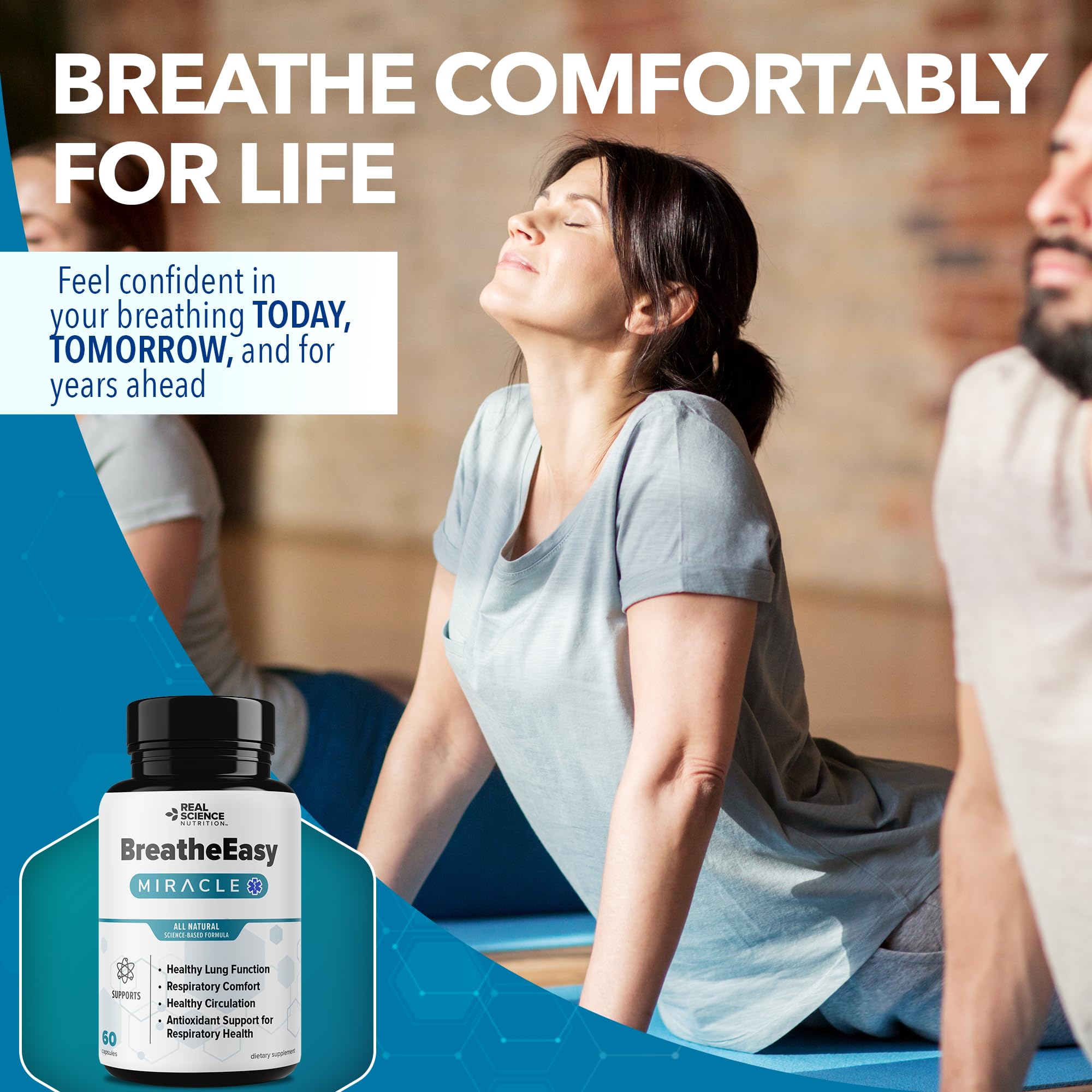 Real Science Nutrition BreatheEasy Lung Support Supplement for Lung Health & Respiratory Wellness – Lung Cleanse Formula with Vinitrox, GABA for Circulation Support - Made in USA - 60 Capsules Real Science Nutrition buy supplements canada