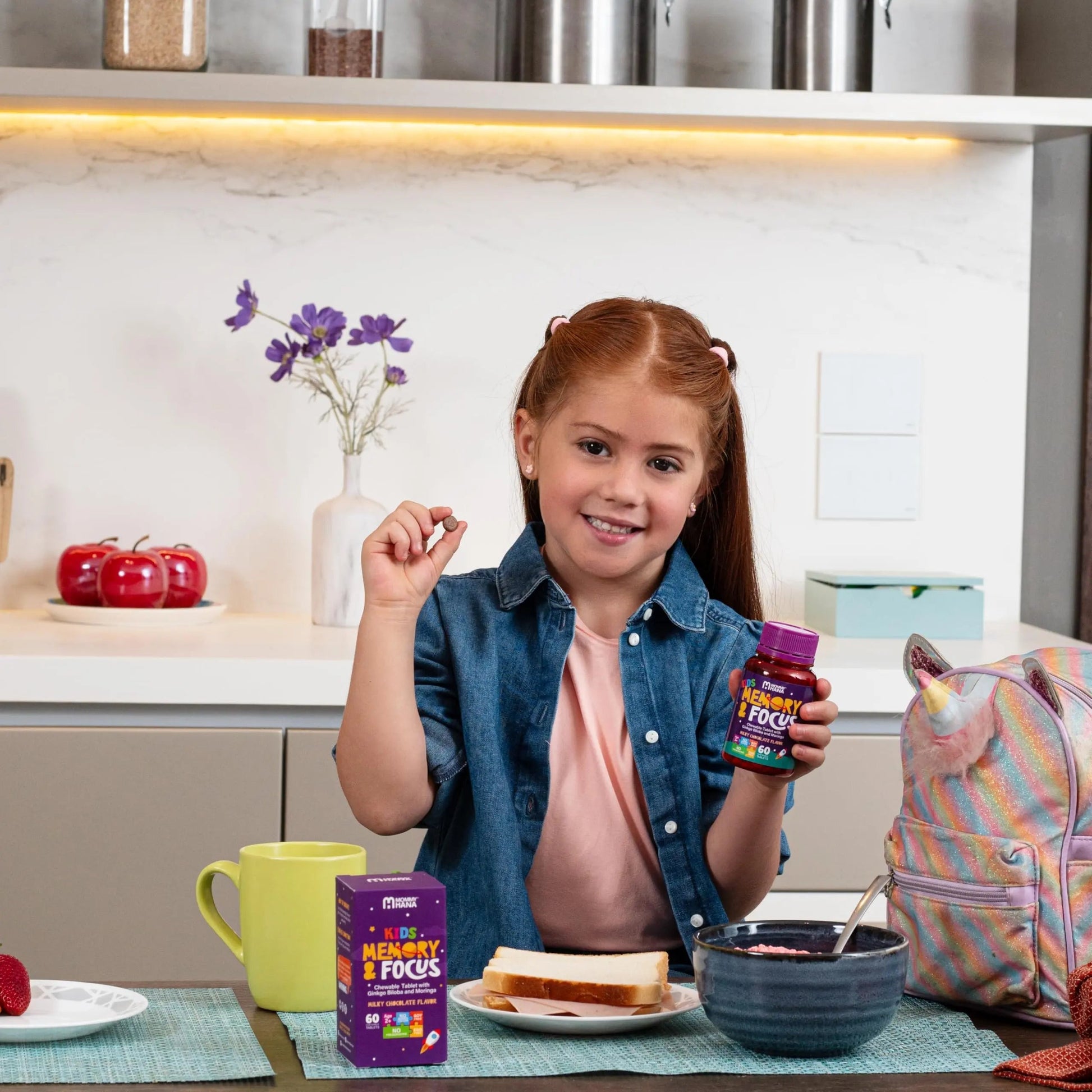 Chewable Chocolate Kids Multivitamin with Probiotic, Vitamin C, Ginkgo Nut, Colostrum, Moringa - Kids Vitamins Immune Support MOMMY HANA buy supplements canada
