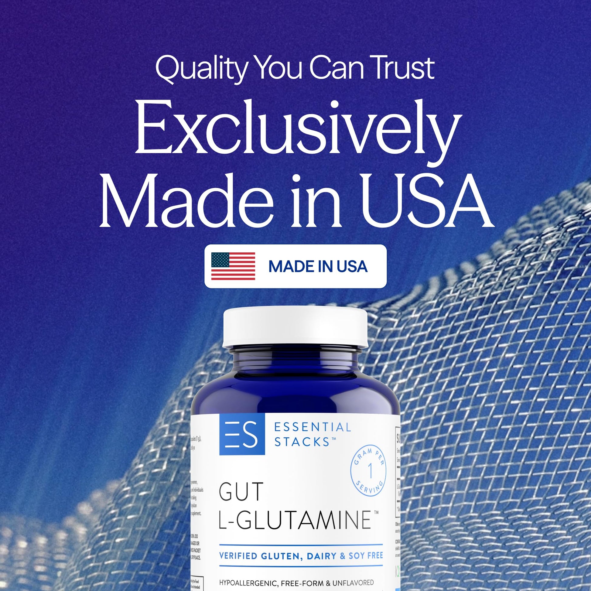 Essential Stacks Gut L-Glutamine Capsules 1000mg (Made in USA) - Gluten, Dairy & Soy Free, Non-GMO L Glutamine for Gut Health - 60 Serves (120 Caps) Essential Stacks buy supplements canada