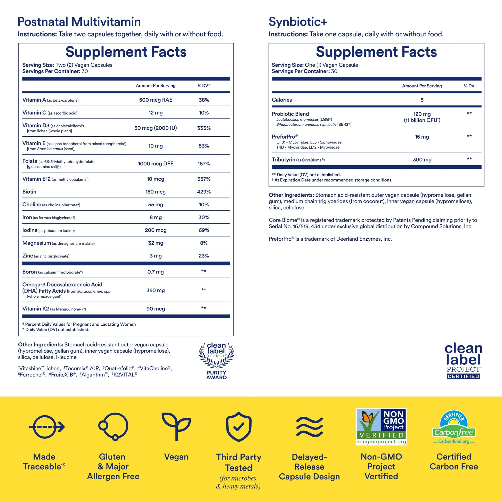 Ritual Postnatal Multivitamin and Gut Duo Supplements with Postnatal Vitamins and Synbiotic+: 3-in-1 Probiotic, Prebiotic, Postbiotic, Supports Lactation, and Gut Health, 30 Day Supply Ritual buy supplements canada