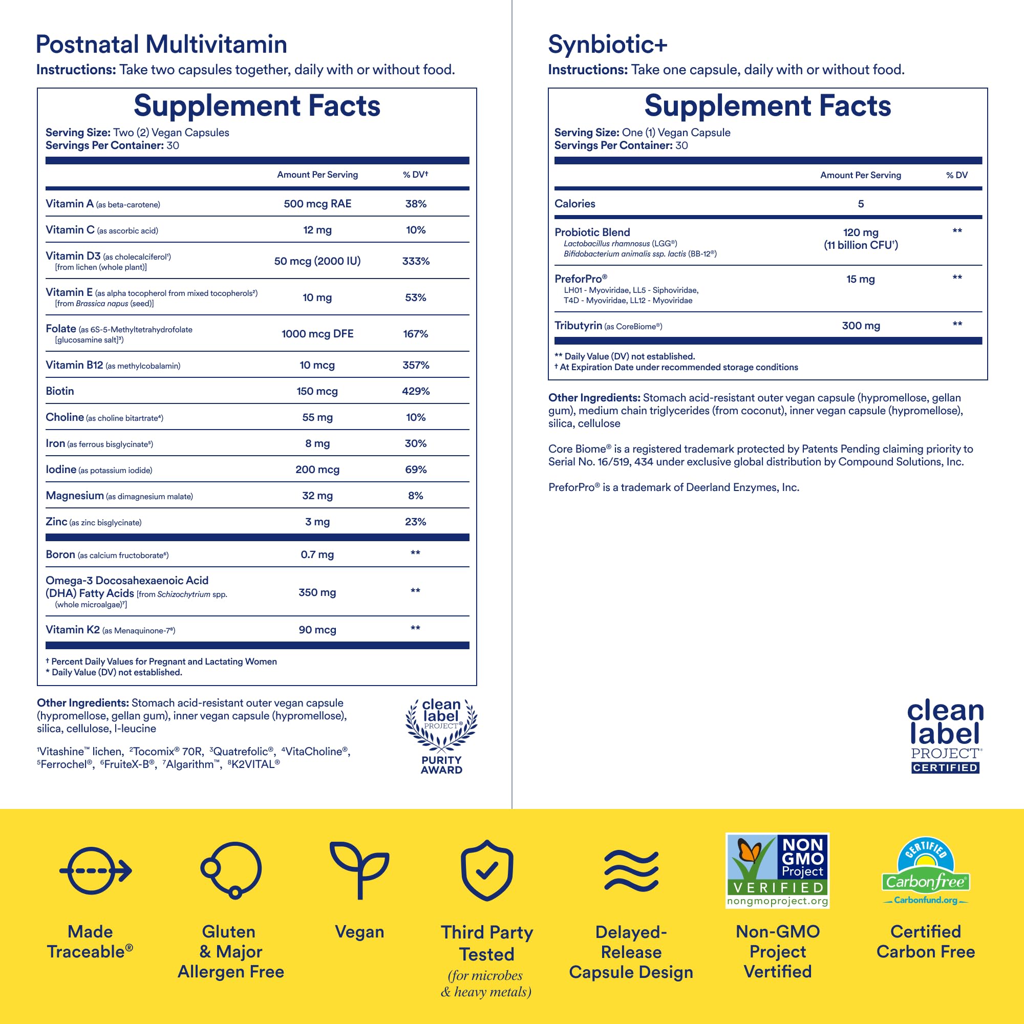 Ritual Postnatal Multivitamin and Gut Duo Supplements with Postnatal Vitamins and Synbiotic+: 3-in-1 Probiotic, Prebiotic, Postbiotic, Supports Lactation, and Gut Health, 30 Day Supply Ritual buy supplements canada