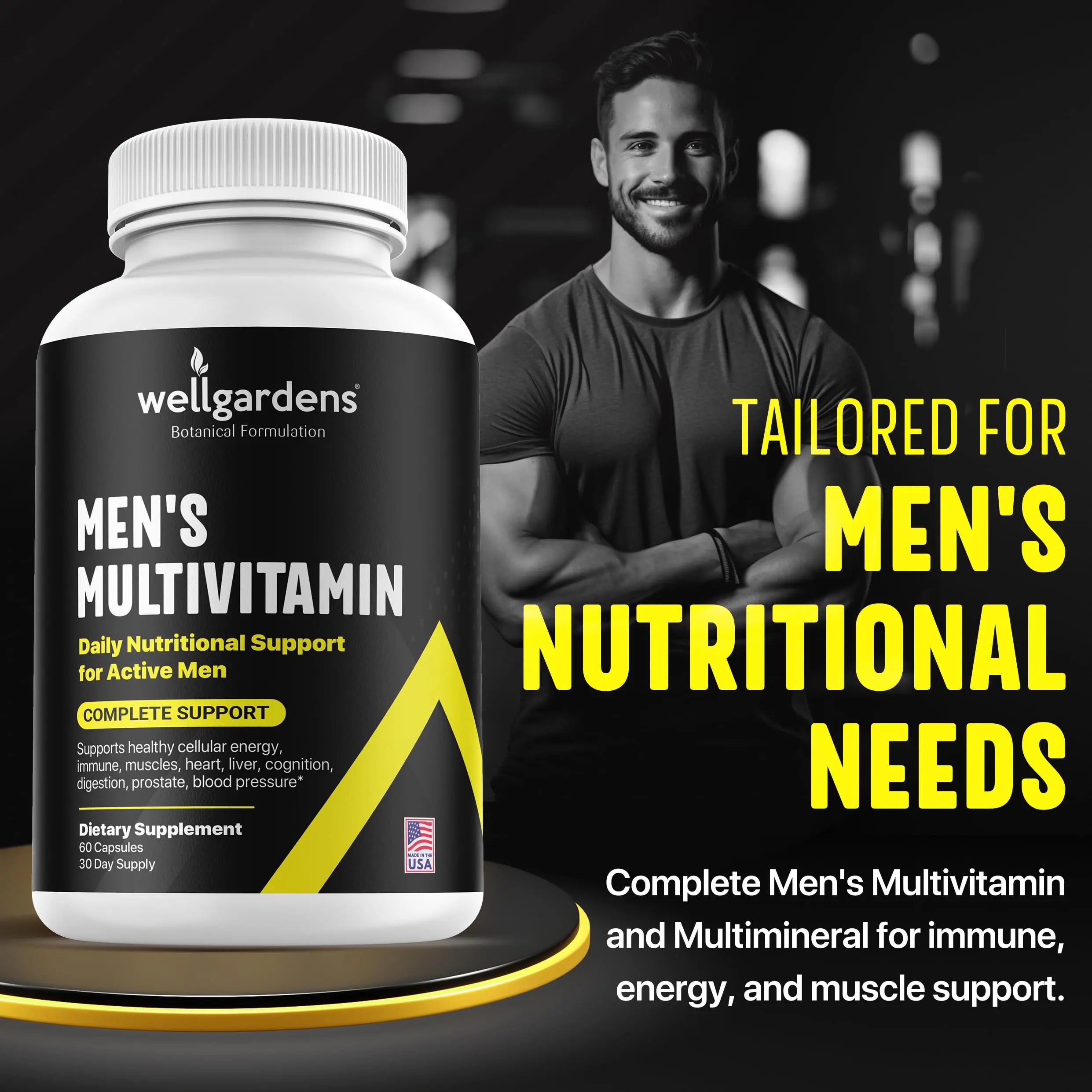 100% Pure Multivitamin for Men - Daily Mens Multivitamins, Multiminerals Supplement for Energy, Focus, Performance, Immune and Male Support Wellgardens buy supplements canada