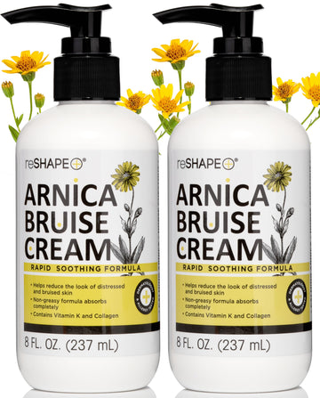 Reshape+ Arnica Bruise Relief Topical Cream For Bruising, Swelling, & Discoloration On Skin, Natural Skin Care Homeopathic Arnica Lotion W/Vitamin K, Horse Chestnut, & Collagen, 8 Fl Oz (2-Pack) Reshape+ buy supplements canada