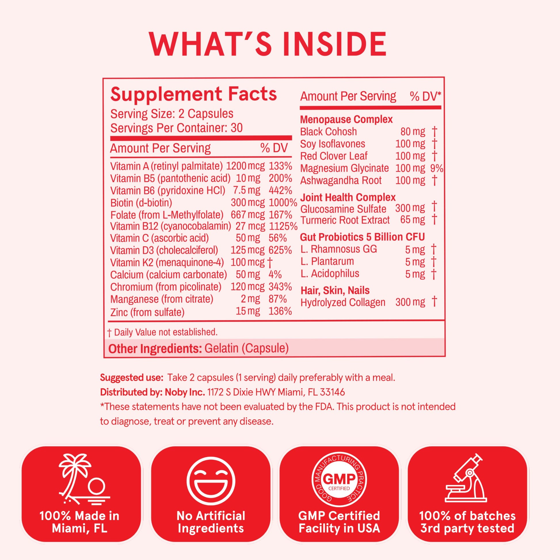 Peach Perfect Menopause Multivitamin | 21 Vitamins for Women 45+ | Black Cohosh, Ashwagandha, Vitamin D3+K2, Probiotics & Collagen | Support for Hot Flashes, Mood Swings, Joint & Skin Health | 30 SVG Peach Perfect buy supplements canada
