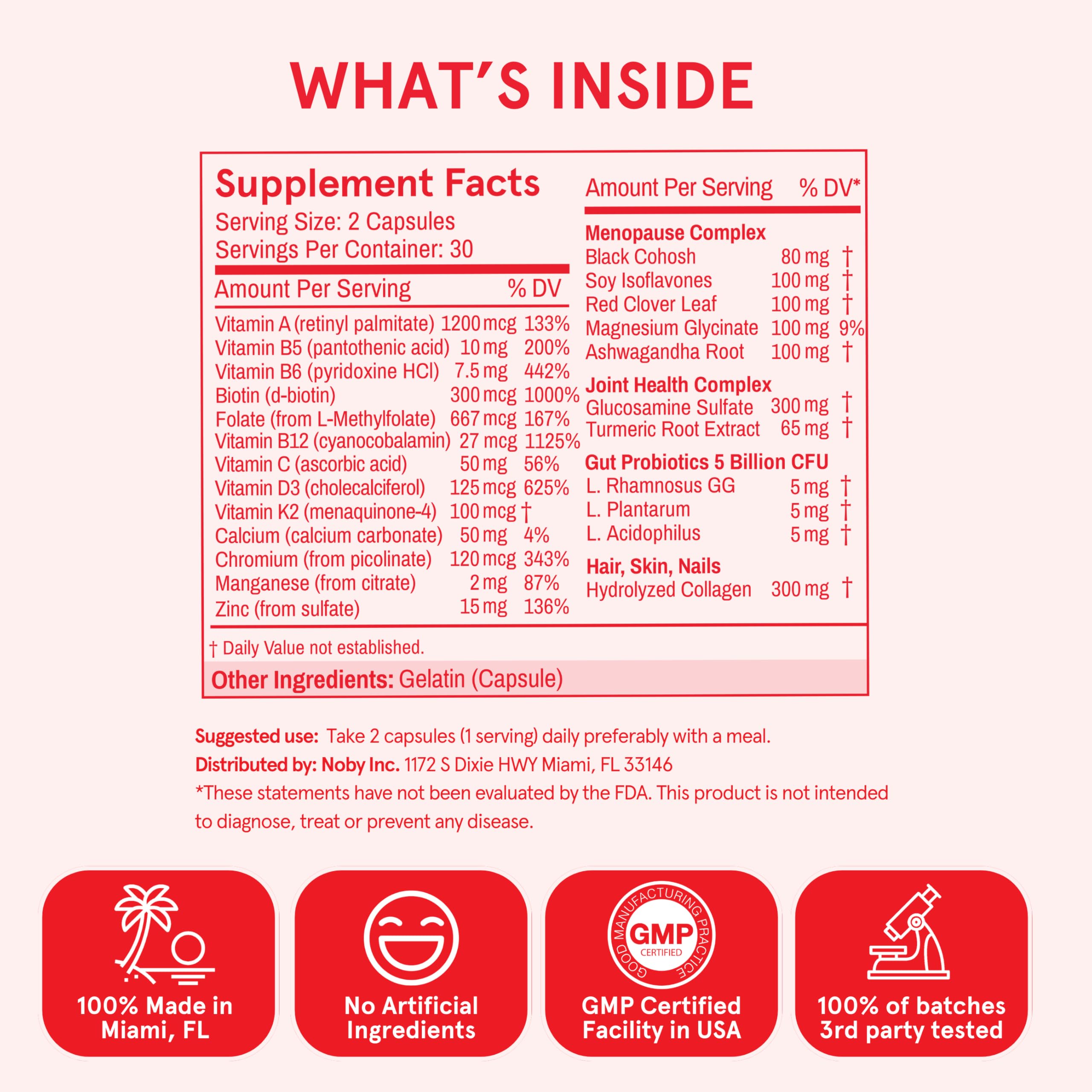 Peach Perfect Menopause Multivitamin | 21 Vitamins for Women 45+ | Black Cohosh, Ashwagandha, Vitamin D3+K2, Probiotics & Collagen | Support for Hot Flashes, Mood Swings, Joint & Skin Health | 30 SVG Peach Perfect buy supplements canada