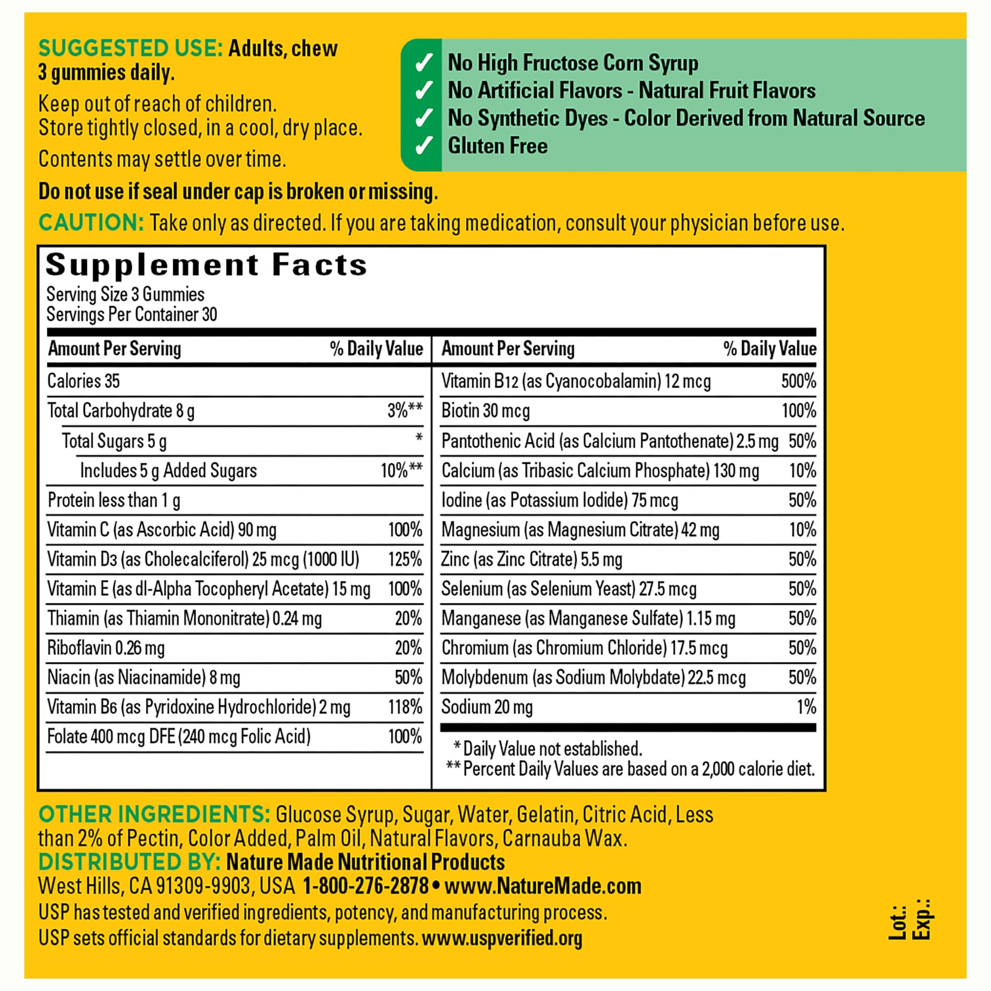 Nature Made Advanced Multivitamin Gummies for Adults, Women's and Men's Multivitamin Gummies with Magnesium Citrate Nature Made buy supplements canada