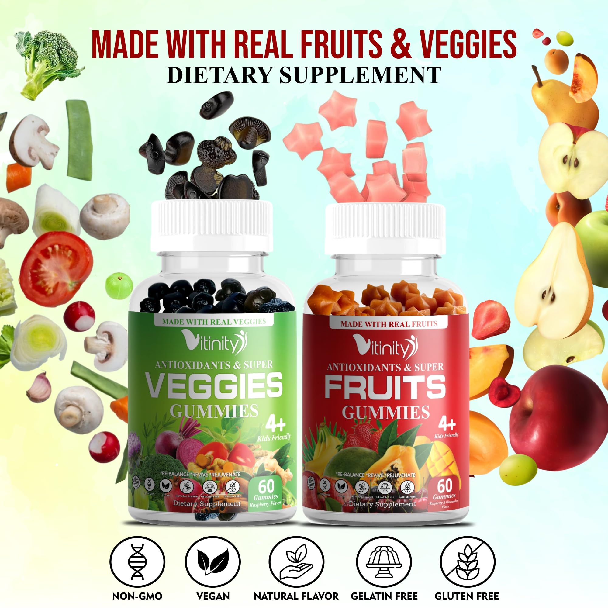 VITINITY Made with Real Fruit-Real Veggie Gummies-Superfood Vegetable Vitamin Sup VITINITY buy supplements canada