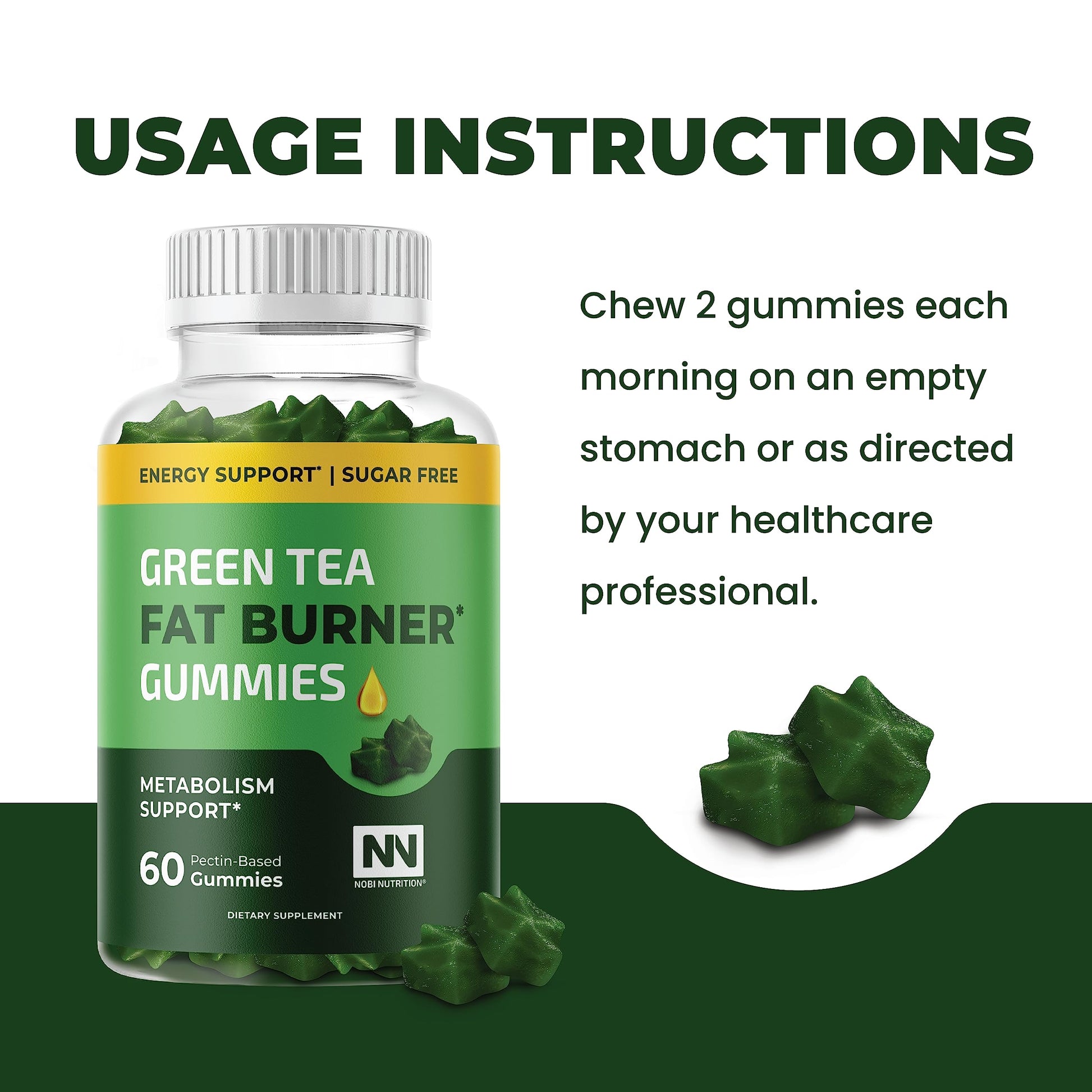 Nobi Nutrition Green Tea Fat Burner Gummies for Weight Loss | Metabolism Boost Nobi Nutrition buy supplements canada