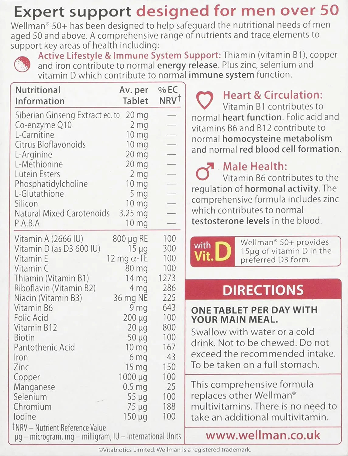 Wellman 4 X 50+ 30 Tablets Wellman buy supplements canada