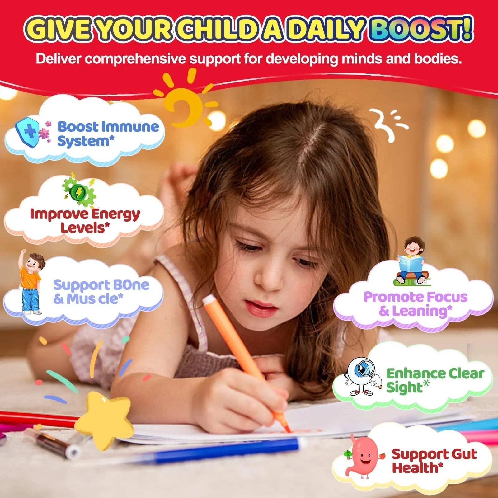Fajeckma Organic Kids Multivitamin Gummies: Sugar Free Multi Vitamin Gummy with Vitamins D3 Iron Omega Probiotic Elderberry Calcium Zinc Dha Fajeckma buy supplements canada