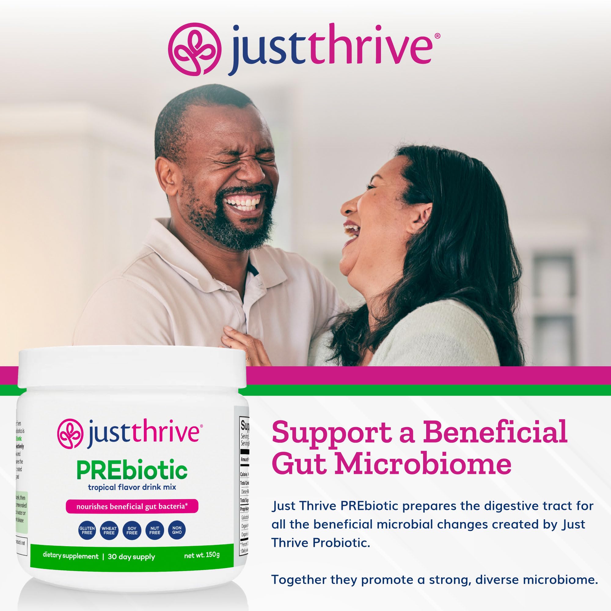 Just Thrive PREbiotic Powder - Digestive and Immune Support Supplement, 150 g Just Thrive buy supplements canada