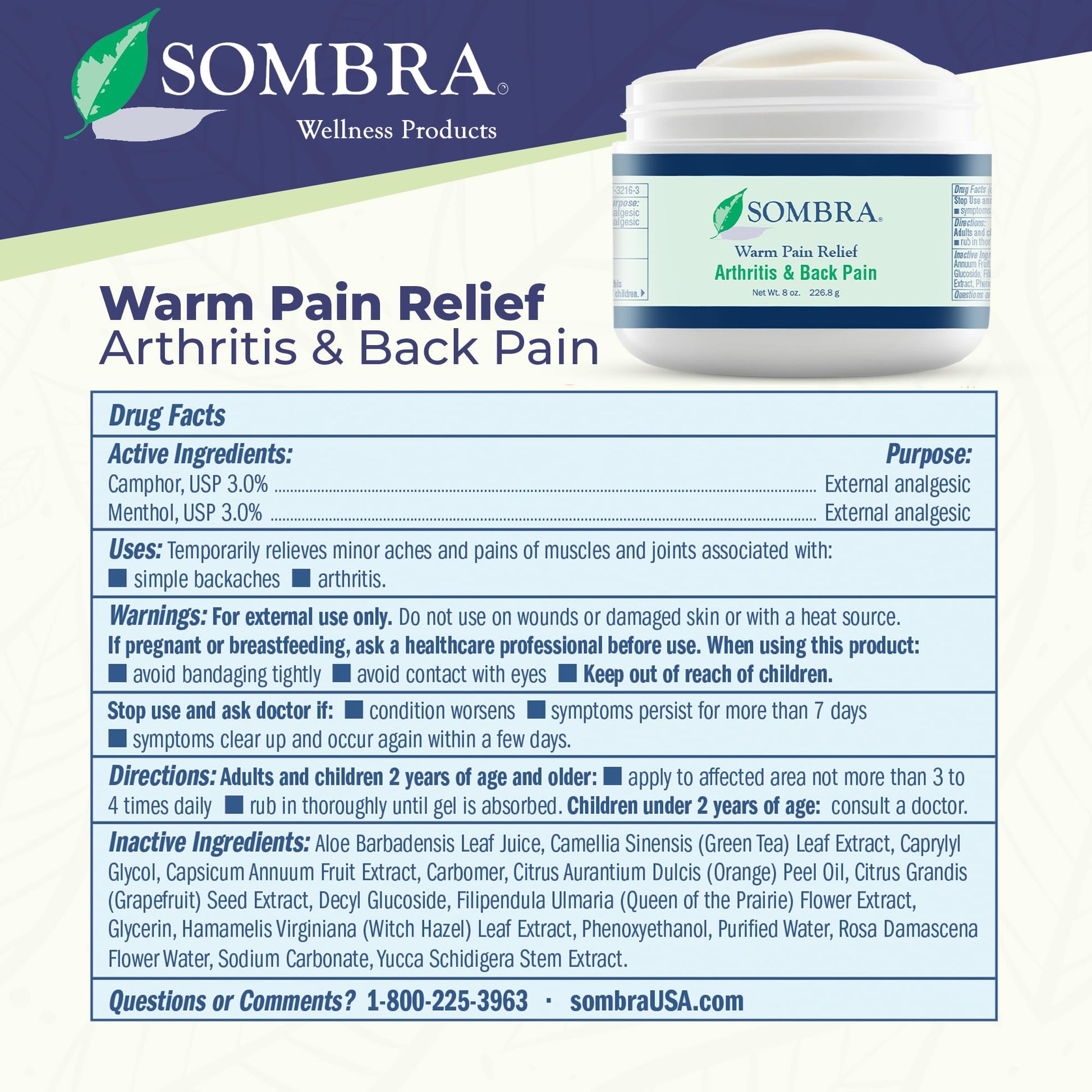 Sombra Warm Therapy Gel – Warming Muscle Comfort & Tension Relief – 8oz Jar Sombra buy supplements canada