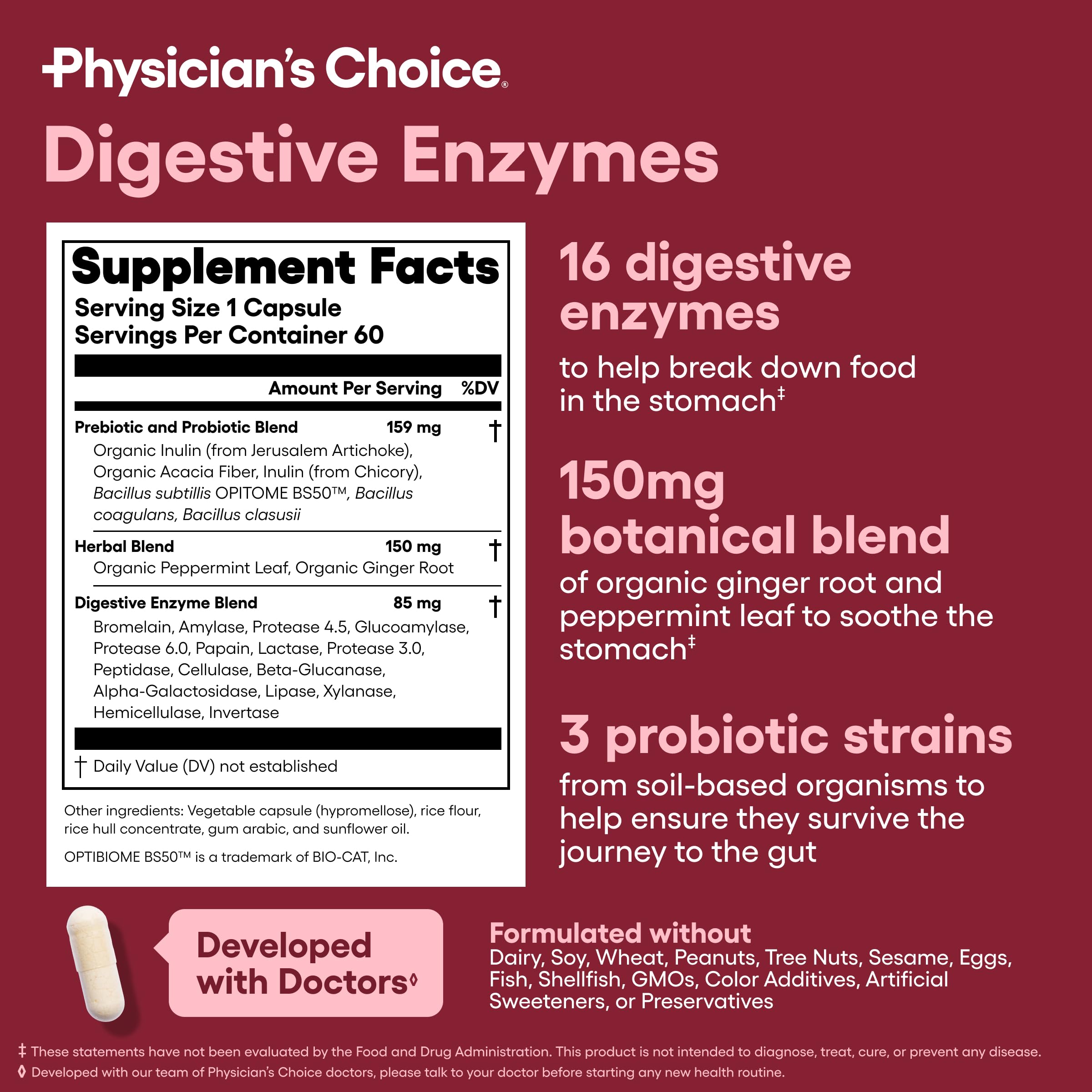 Physician's CHOICE Advanced Gut Health Bundle: 60 Billion Probiotics 30ct + Digestive Enzymes 60ct for Digestive, Gut, and Immune Health Supports Occasional Constipation, Diarrhea, Gas, and Bloating Physician's CHOICE buy supplements canada