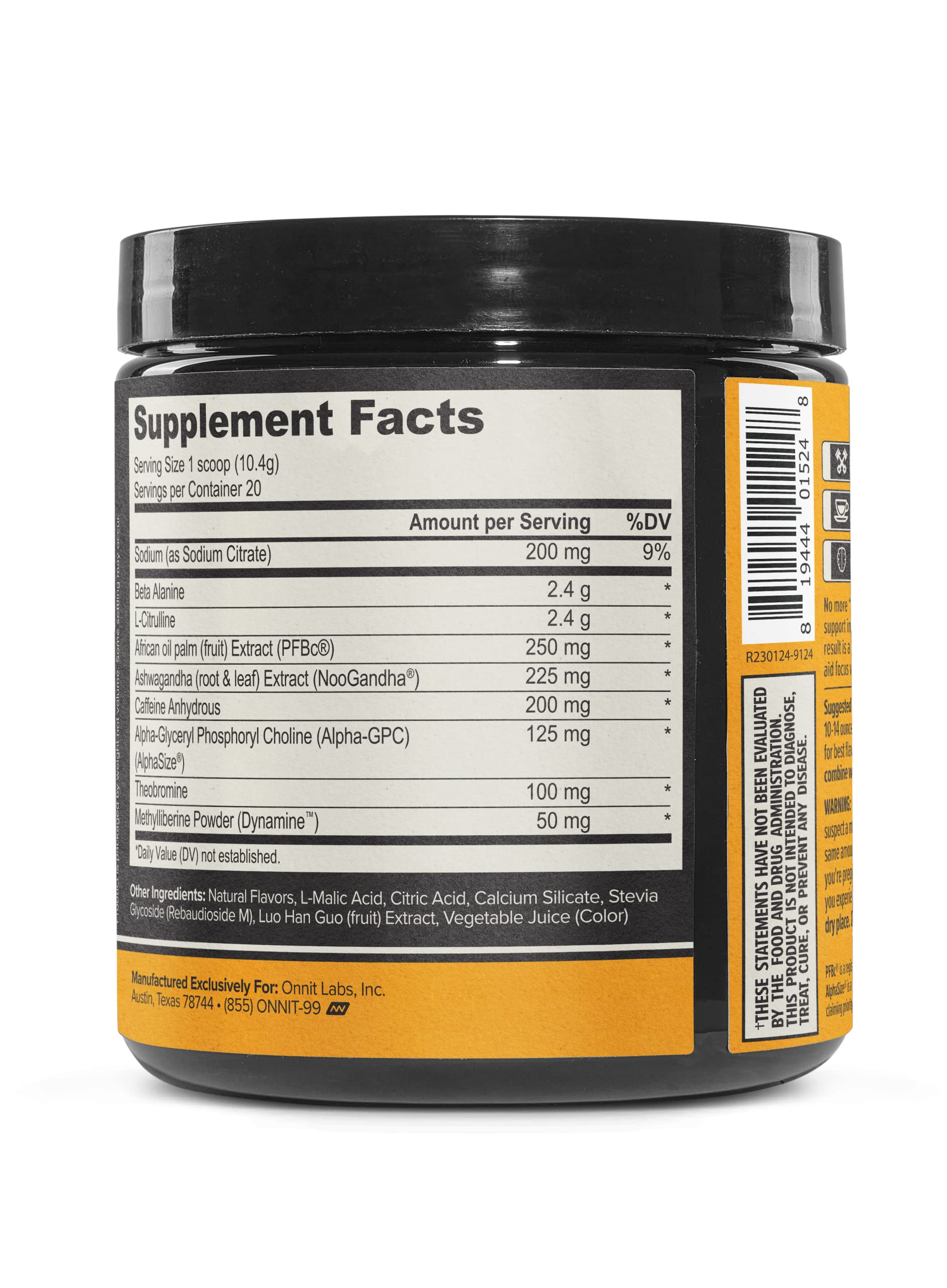 ONNIT Alpha Brain Pre-Workout - Yuzu Peach (20 Serving Tub) ONNIT buy supplements canada