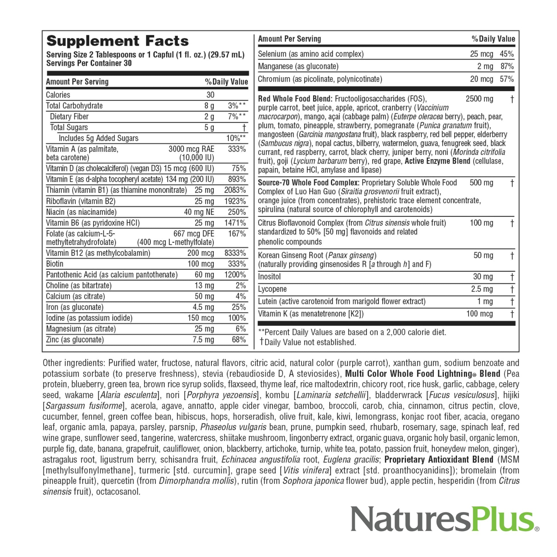 NaturesPlus Source of Life RED Multivitamin Liquid - 30 oz - Energy & Immune Support - with Exotic Red Fruits, Lycopene & Lutein - Vegetarian & Gluten Free - 30 Servings NaturesPlus buy supplements canada