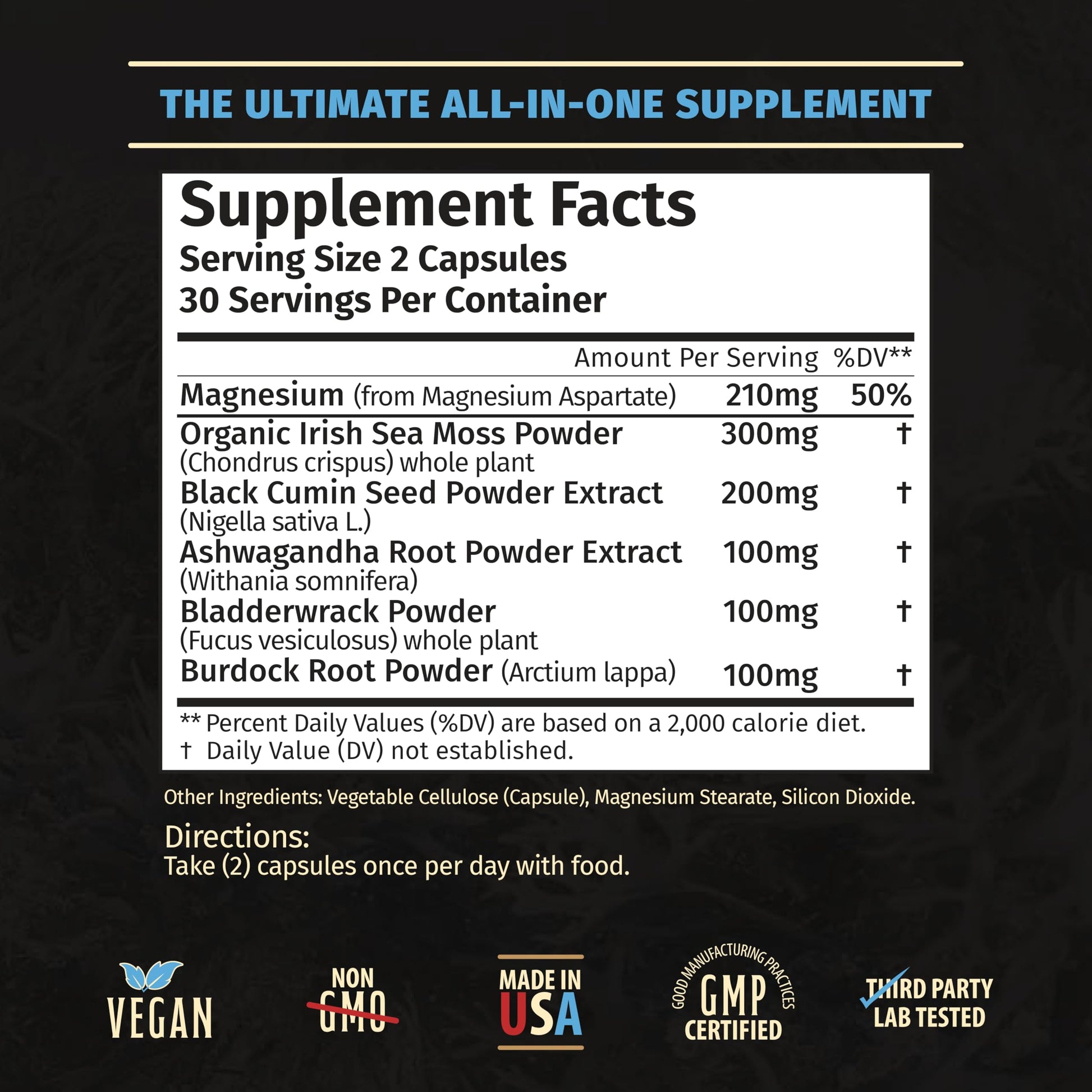 Rooted Origins Sea Moss Capsules – Irish Sea Moss Advanced, Magnesium, Ashwaghanda, Black Seed Oil, Burdock Root & Bladderwrack – Immune Support, Gut Health, Energy, & More – 60 Capsules Rooted Origins buy supplements canada