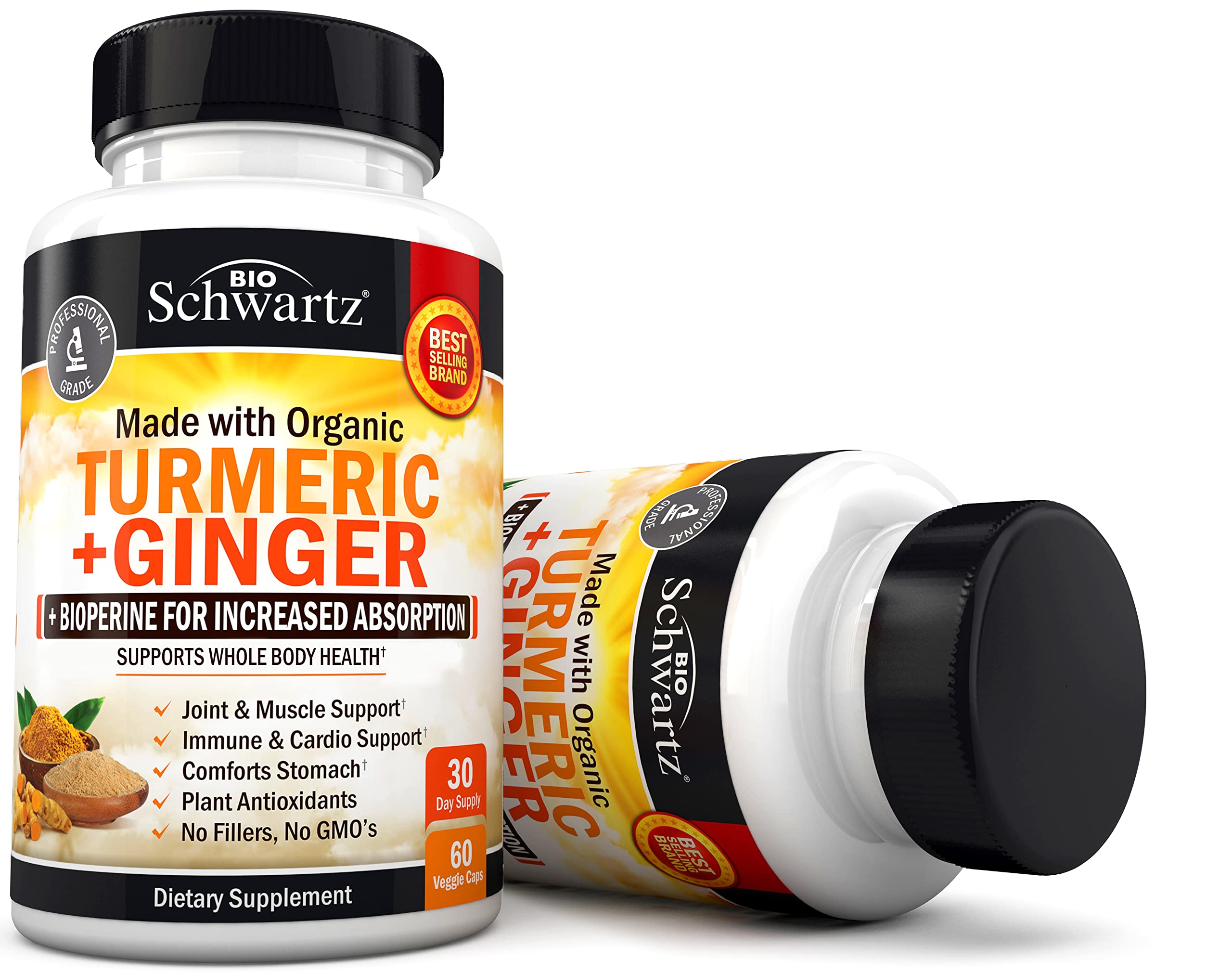Organic Turmeric Curcumin and Ginger - 95% Standardized Curcuminoids with BioPerine BioSchwartz buy supplements canada