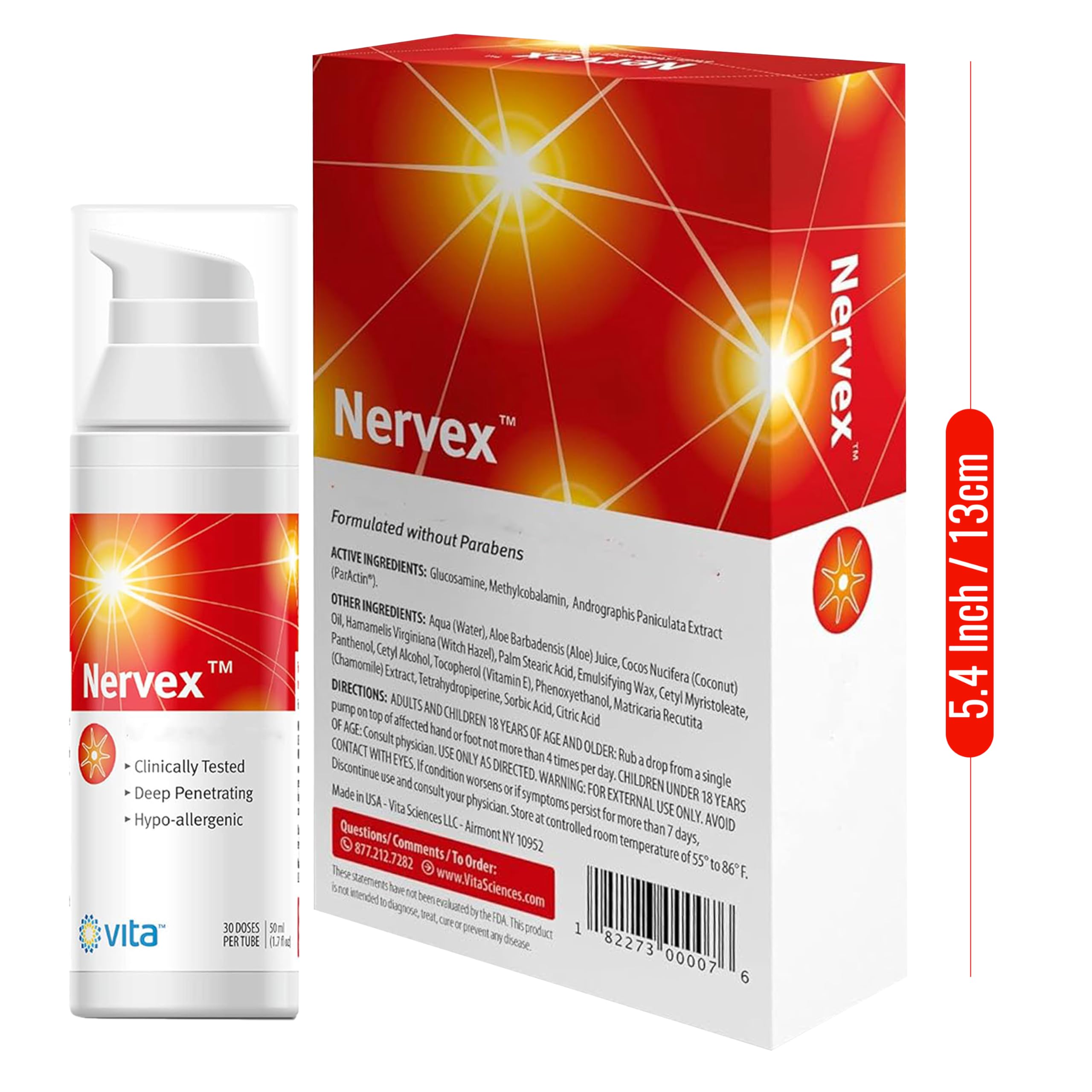 Vita Sciences Nervex Powerful Neuropathy Cream: Advanced Natural Relief for Peripheral Neuropathy, Fibromyalgia, and Fast Comfort Treatment for Feet, Hands, Legs, and Toes Vita Sciences buy supplements canada