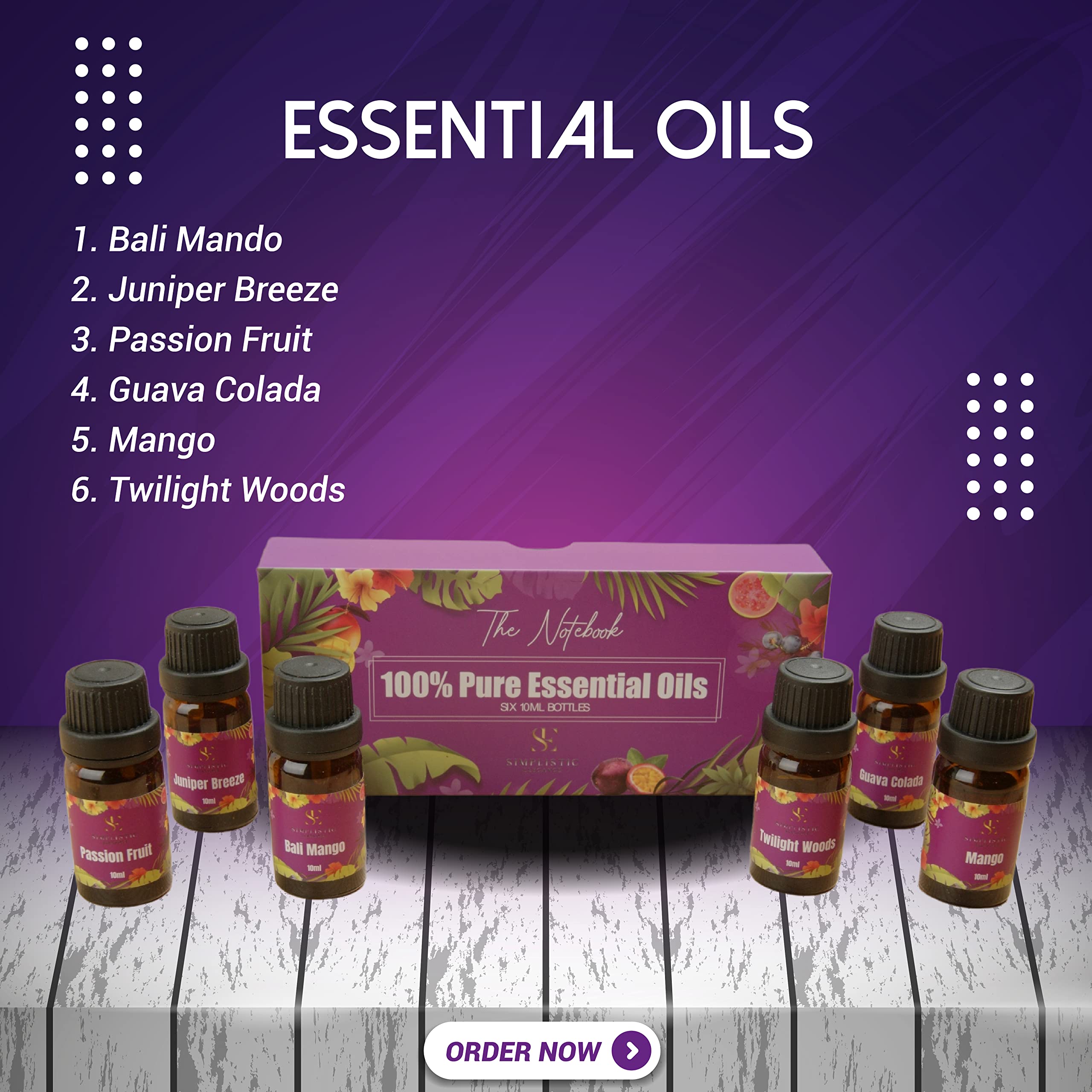 Simplistic Elegance Essential Oils Set - Top 6 Natural Aromatherapy Oils for Diffusers Humidifier Massage Simplistic Elegance buy supplements canada