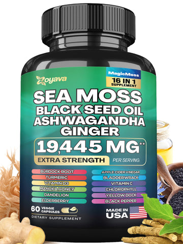 Zoyava Magic Moss Blend Sea Moss 7000mg Ashwagandha 2000mg Black Seed Oil Zoyava buy supplements canada
