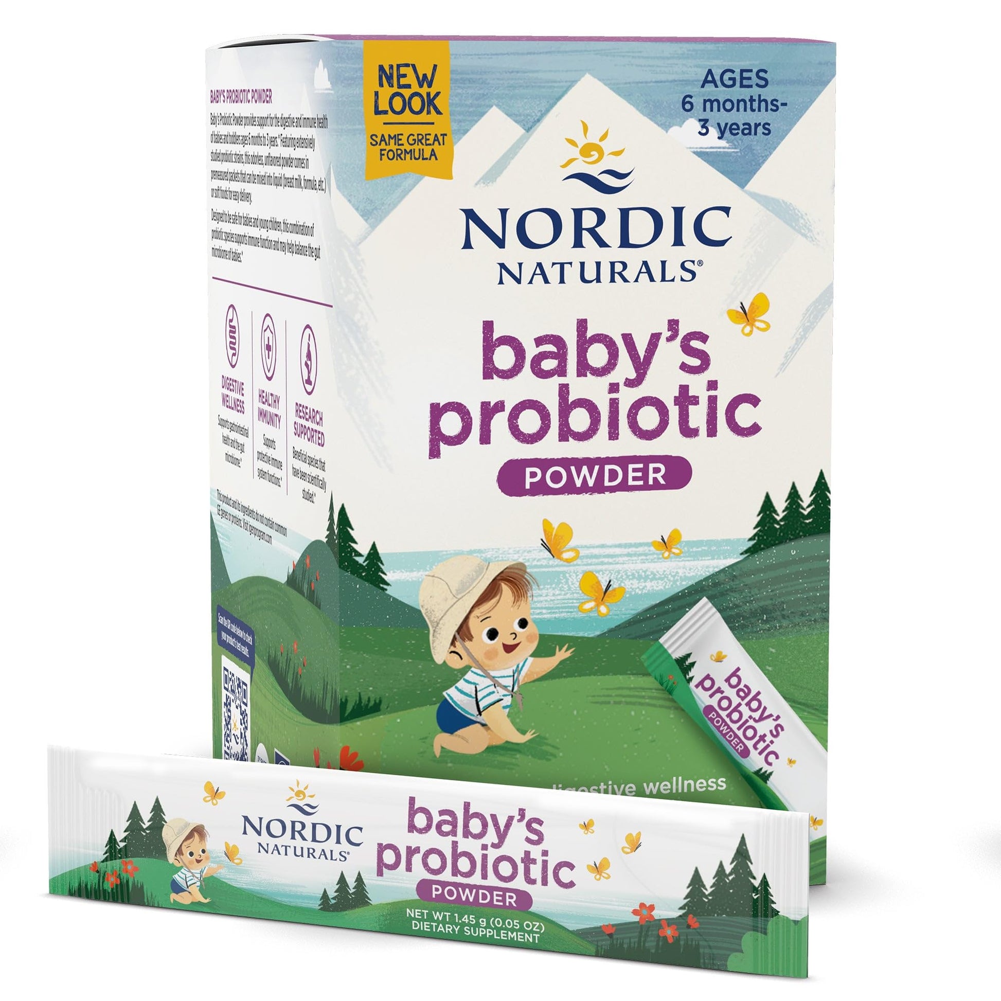 Nordic Naturals Children's Vegan Probiotic Powder Bundle - Baby’s Nordic Flora Probiotic Powder, Unflavored - 30 Packets - 4 Billion CFU Nordic Naturals buy supplements canada