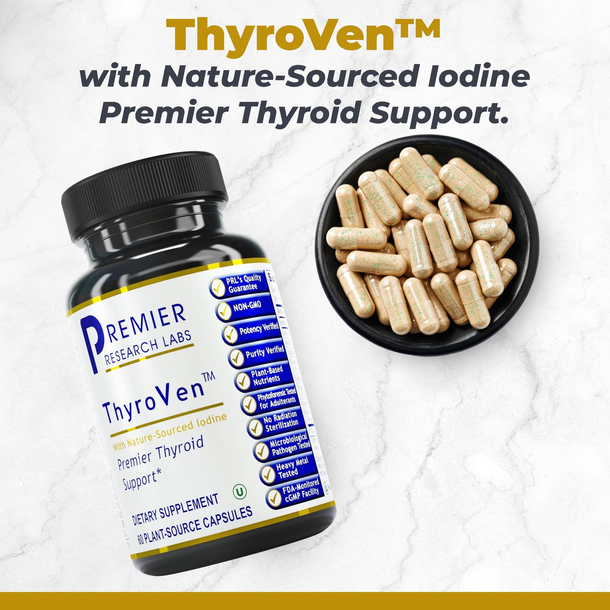 Premier Research Labs ThyroVen - Thyroid Support for Women, Thyroid Support for Men, Thyroid Supplement, Thyroid Support Complex with Naturally-Sourced Iodine - 60 Capsules Premier Research Labs buy supplements canada