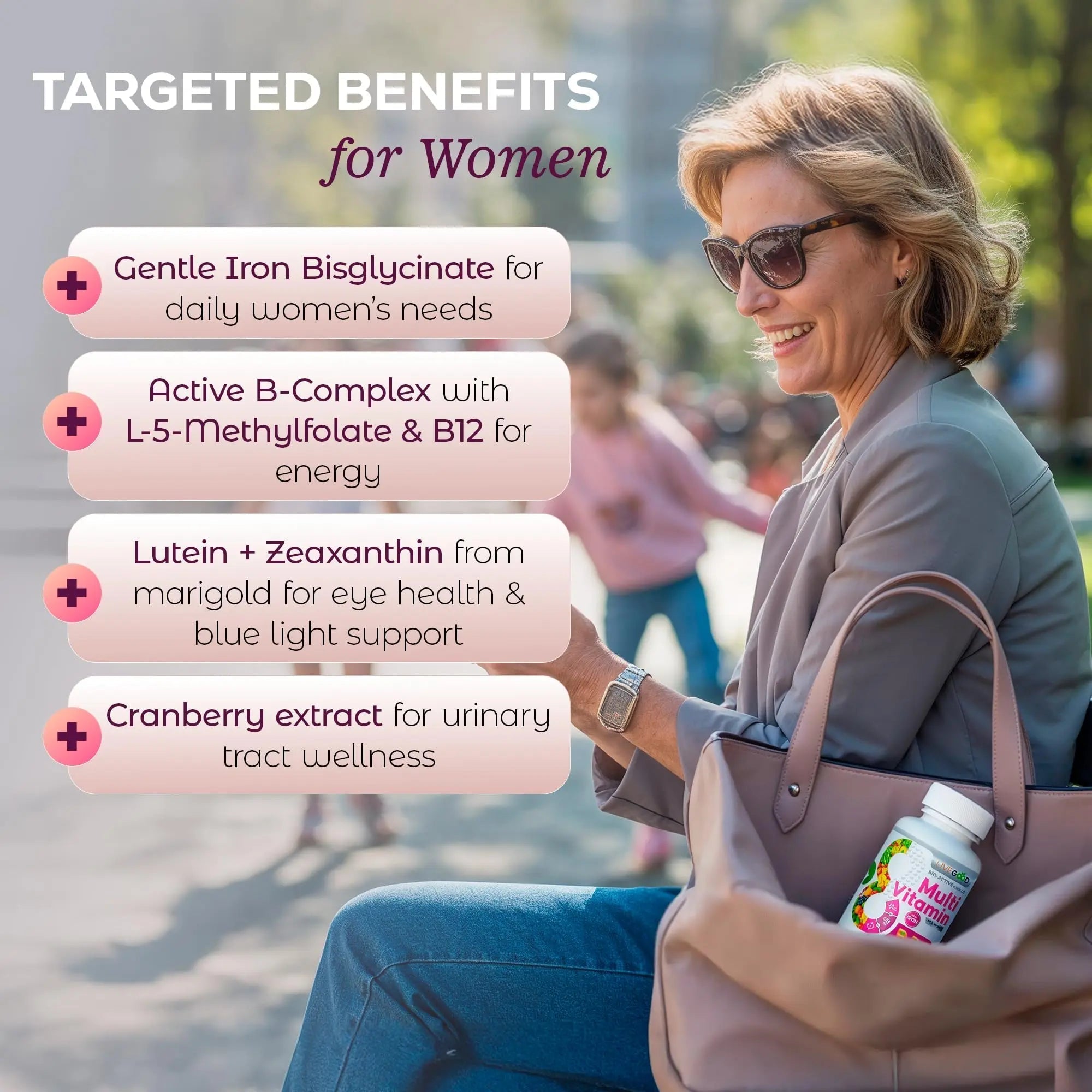 LIVEGOOD Bio-Active Complete Multivitamin for Women with Iron, Daily Women’s Multi with 24 Essential Vitamins and Minerals LIVEGOOD buy supplements canada