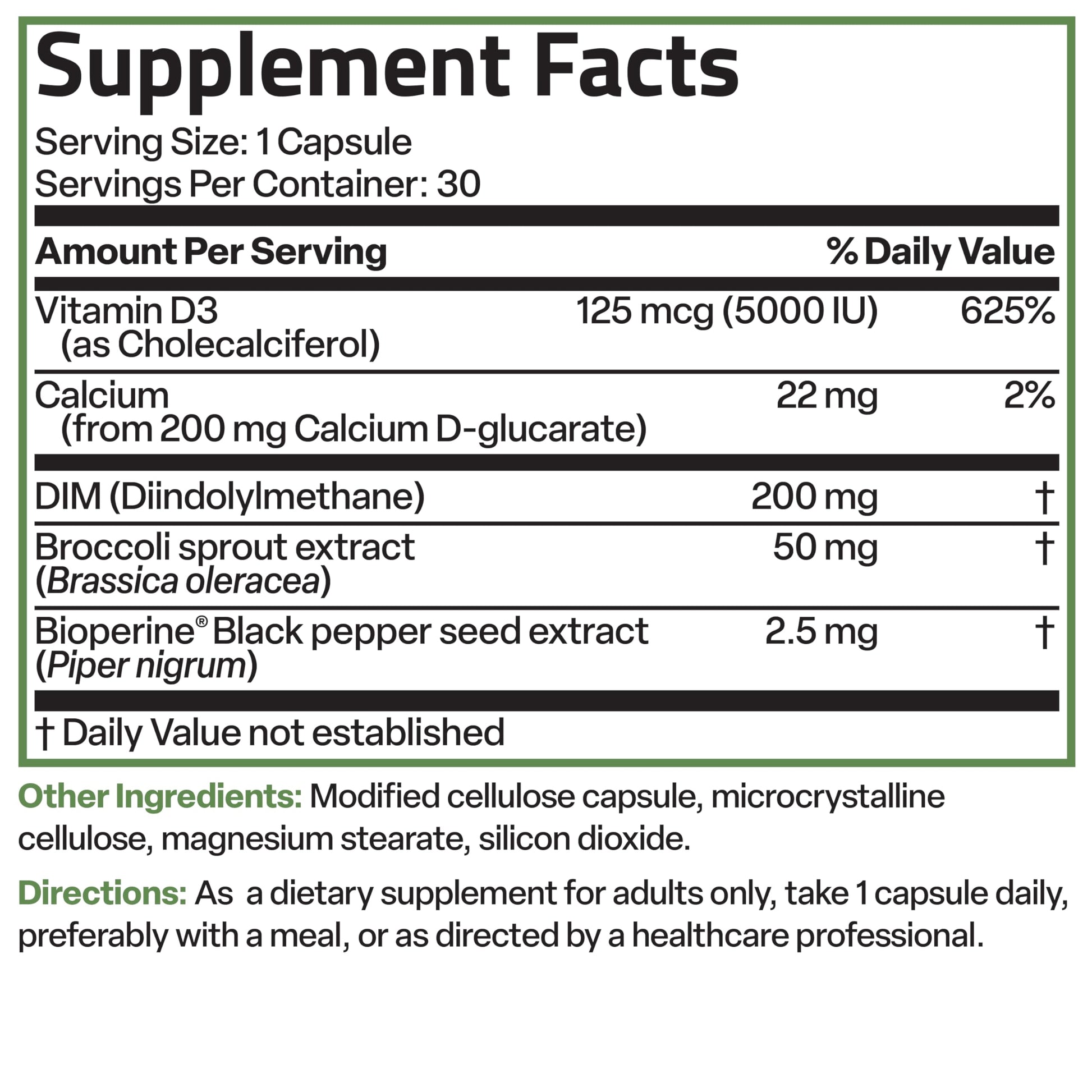 Bronson DIM Balance+ Calcium D-Glucarate, Broccoli Sprouts and Vitamin D3 200 MG of DIM per Capsule Supports Estrogen Metabolism and Balanced Hormone Levels Non-GMO, 30 Vegetarian Capsules Bronson buy supplements canada