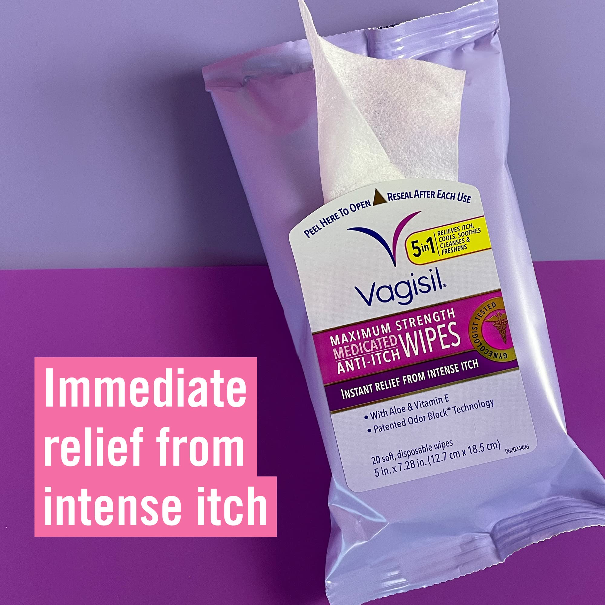 Vagisil Wipes, Anti-Itch Medicated Feminine Vaginal Wipes, Maximum Strength, Instant Relief, 20 Wipes Vagisil buy supplements canada