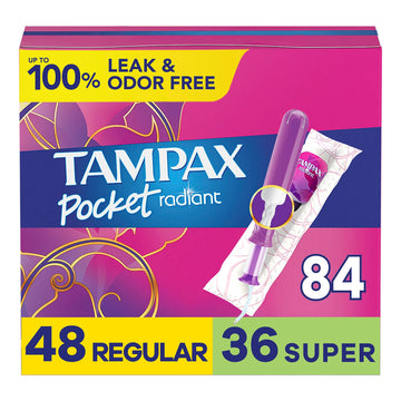 Tampax Pocket Radiant Compact Tampons Multi Pack, Regular/Super Absorbency with BPA-Free Tampax buy supplements canada