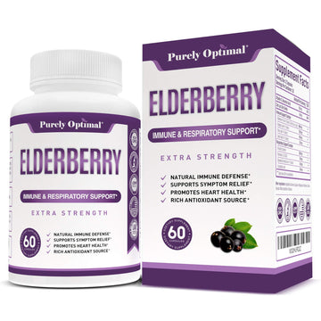Purely Optimal Premium Black Elderberry Capsules - Sambucus Elderberry Pills for Adults Purely Optimal buy supplements canada