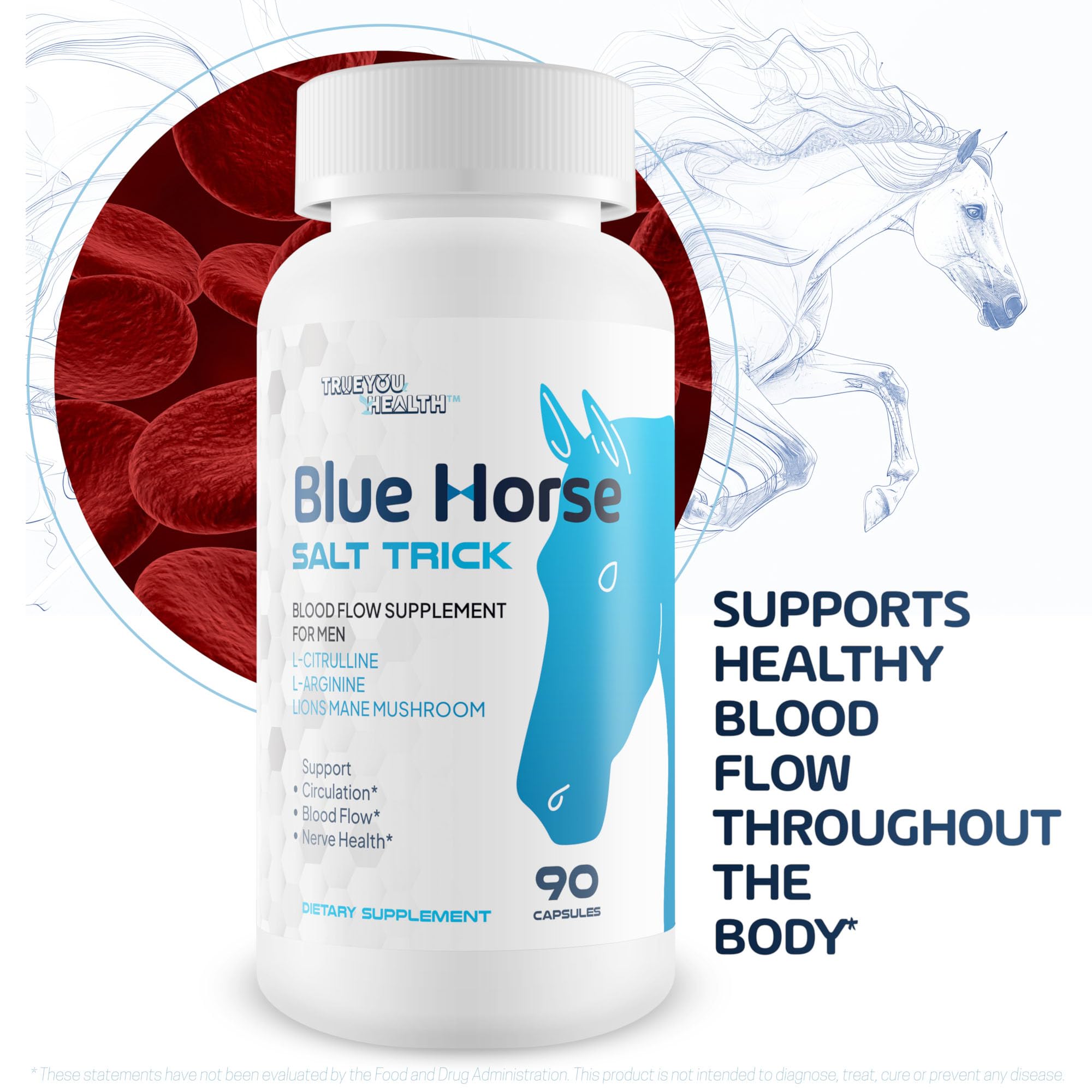 Blue Horse Salt Trick - Our Best Blood Flow Supplement for Men - Our Best Circulation Supplement - Male Circulation Supplements Nitric Oxide Vasodilator to Improve Blood Flow 7 Blue Salt Trick for Men True You Health buy supplements canada