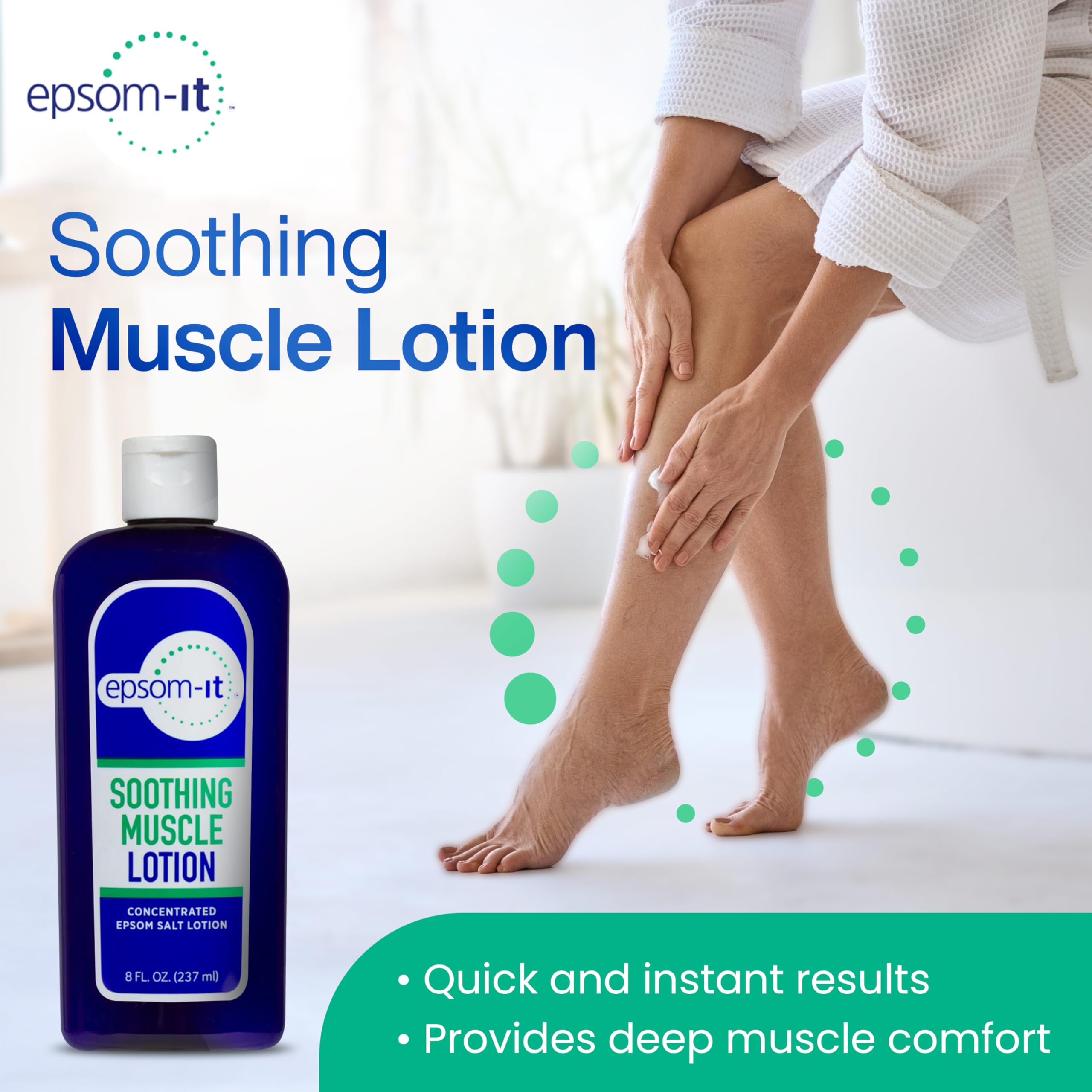 Epsom-It Soothing Muscle Magnesium Lotion – Epsom Salt Topical Cream with Arnica and Magnesium Sulfate - Designed for Muscle Stiffness, Leg Cramps, Feet, Knees and Achy Feet - 8.0 oz EPSOM-IT buy supplements canada