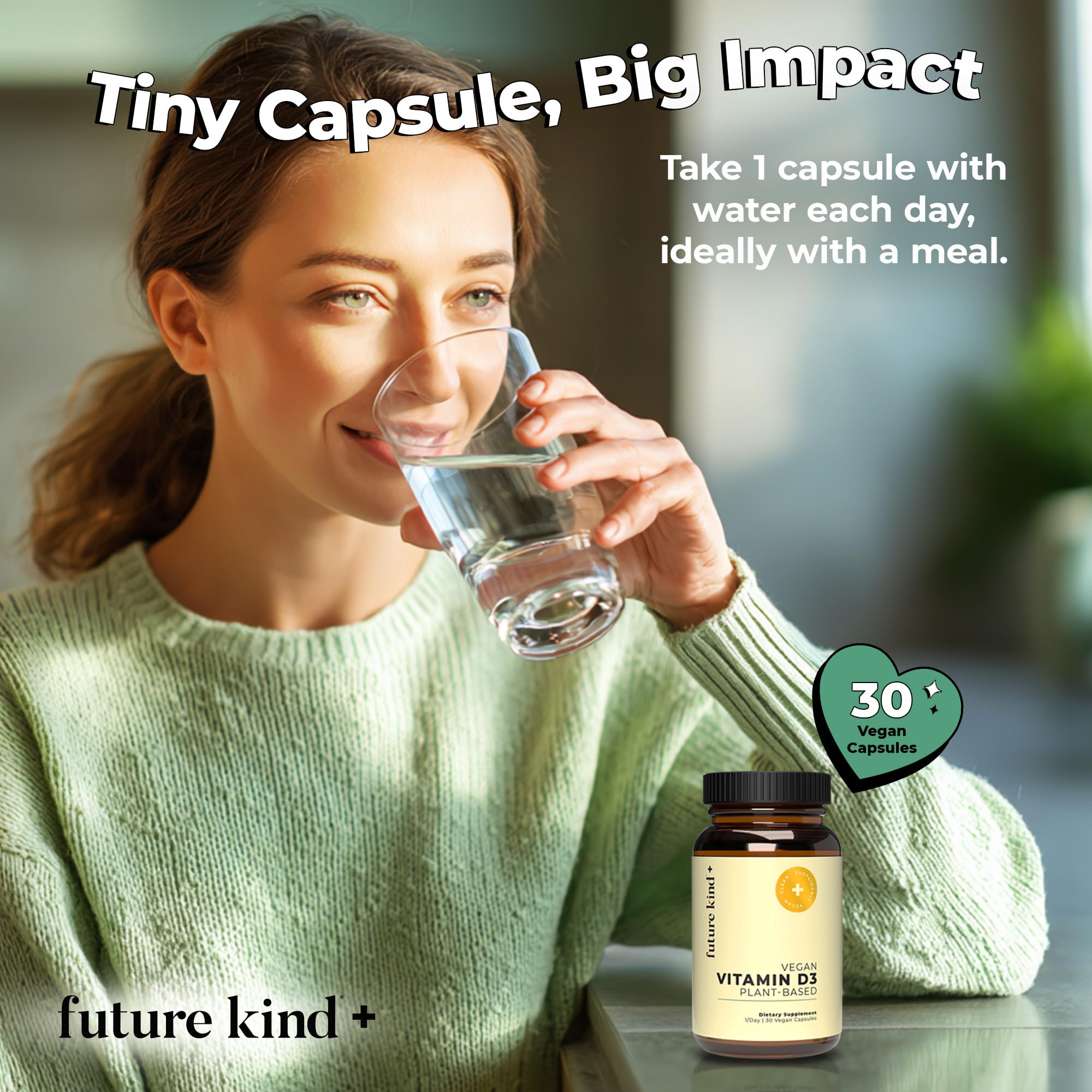 Future Kind Vitamin D3 2500 IU for Bone and Muscle Function, Vitamin D Vegan Supplement from Plant Lichen, Non-GMO, Sugar Free, Pure Vitamin D3, Promotes Natural Resilience, 30 Capsules Future Kind buy supplements canada