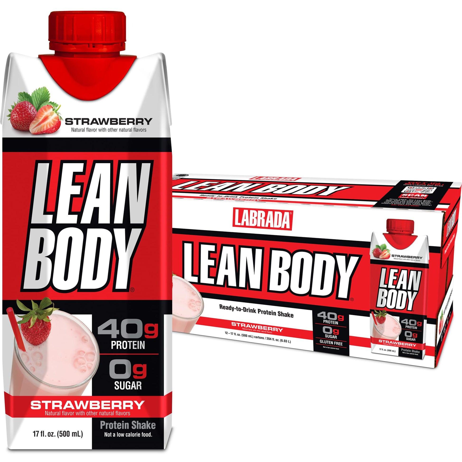 Labrada Lean Body Ready-to-Drink Strawberry Protein Shake, 40g Protein, Whey Blend Labrada buy supplements canada