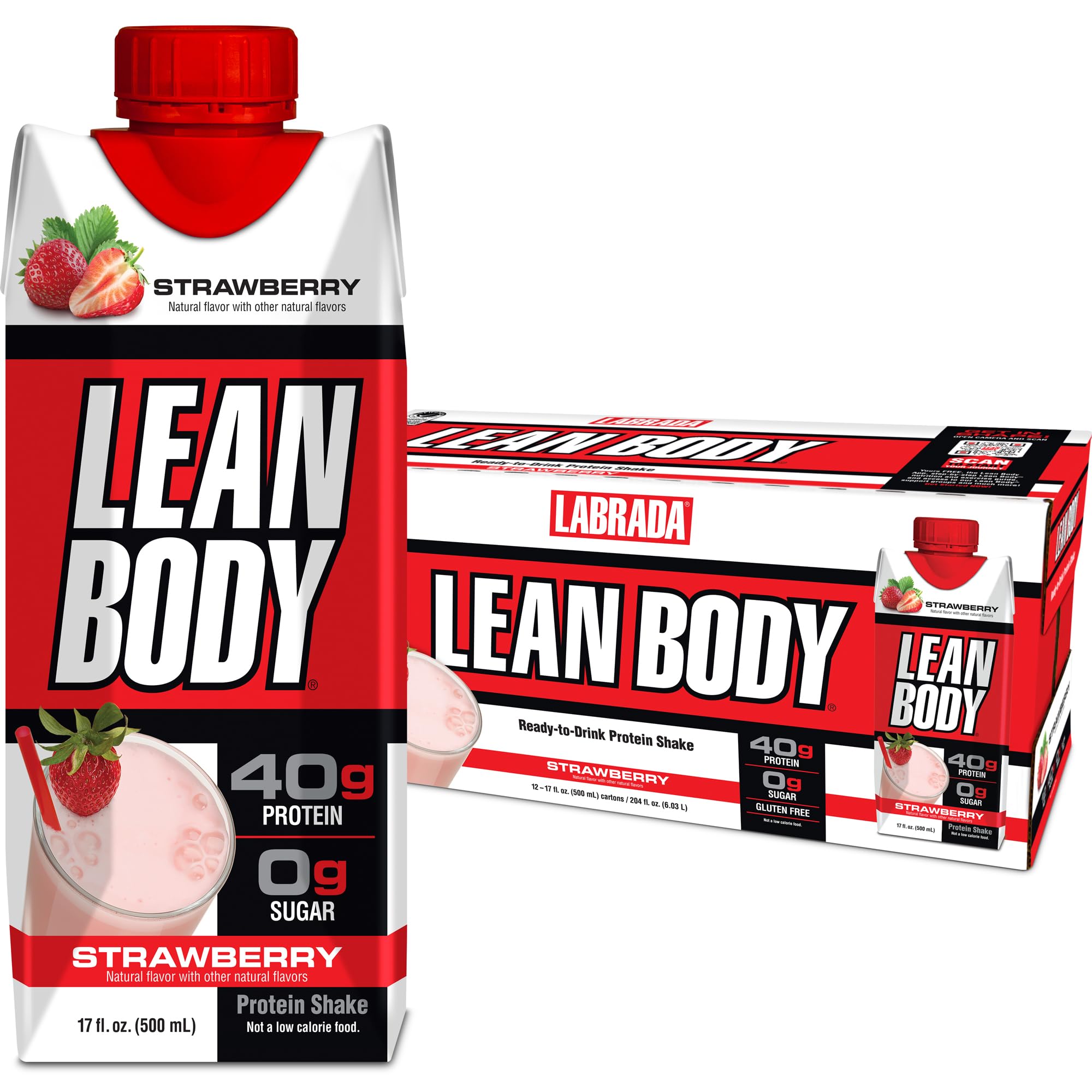 Labrada Lean Body Ready-to-Drink Strawberry Protein Shake, 40g Protein, Whey Blend Labrada buy supplements canada